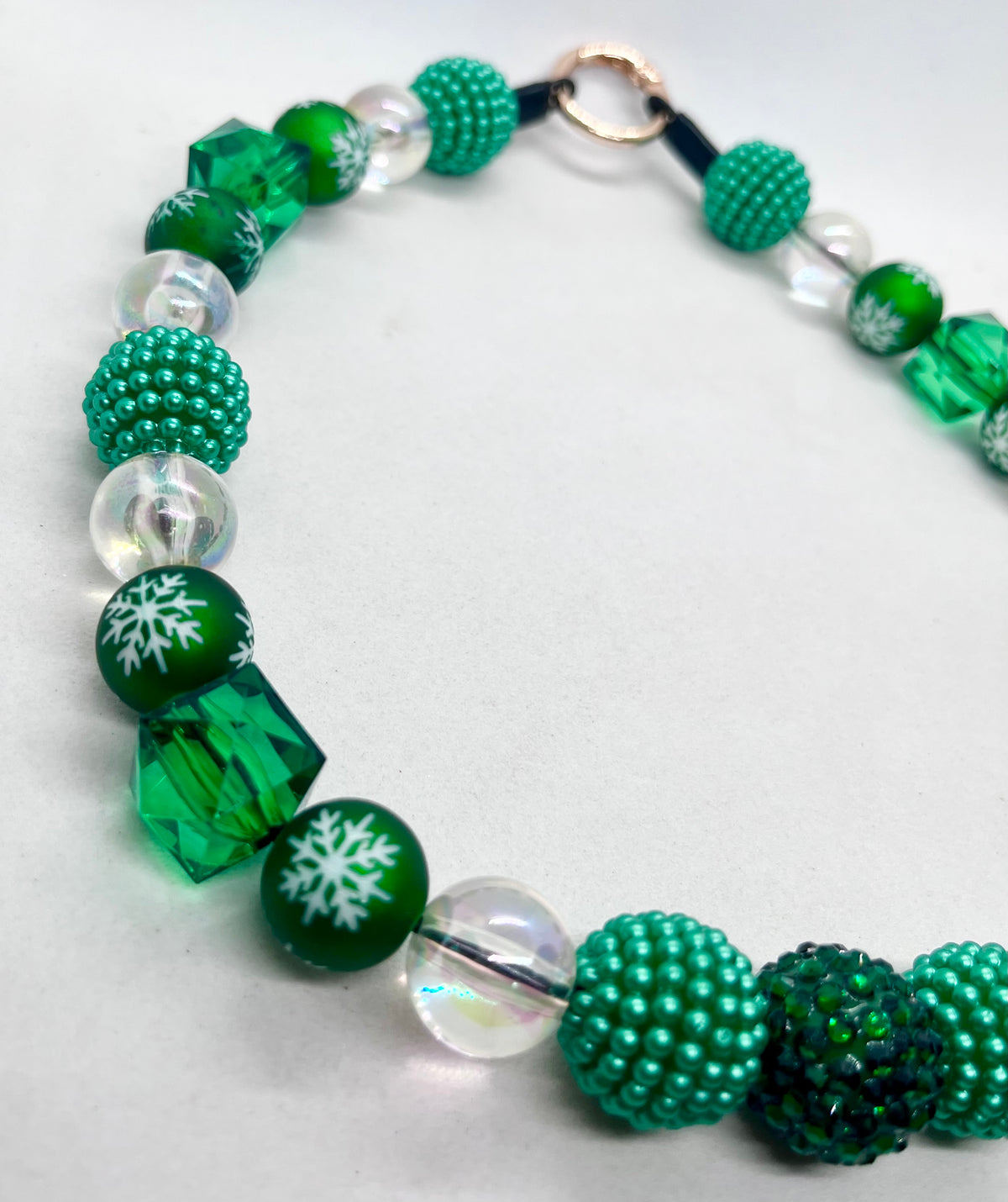 ‘Jolly Rebel’ Christmas Beaded Dog Collar