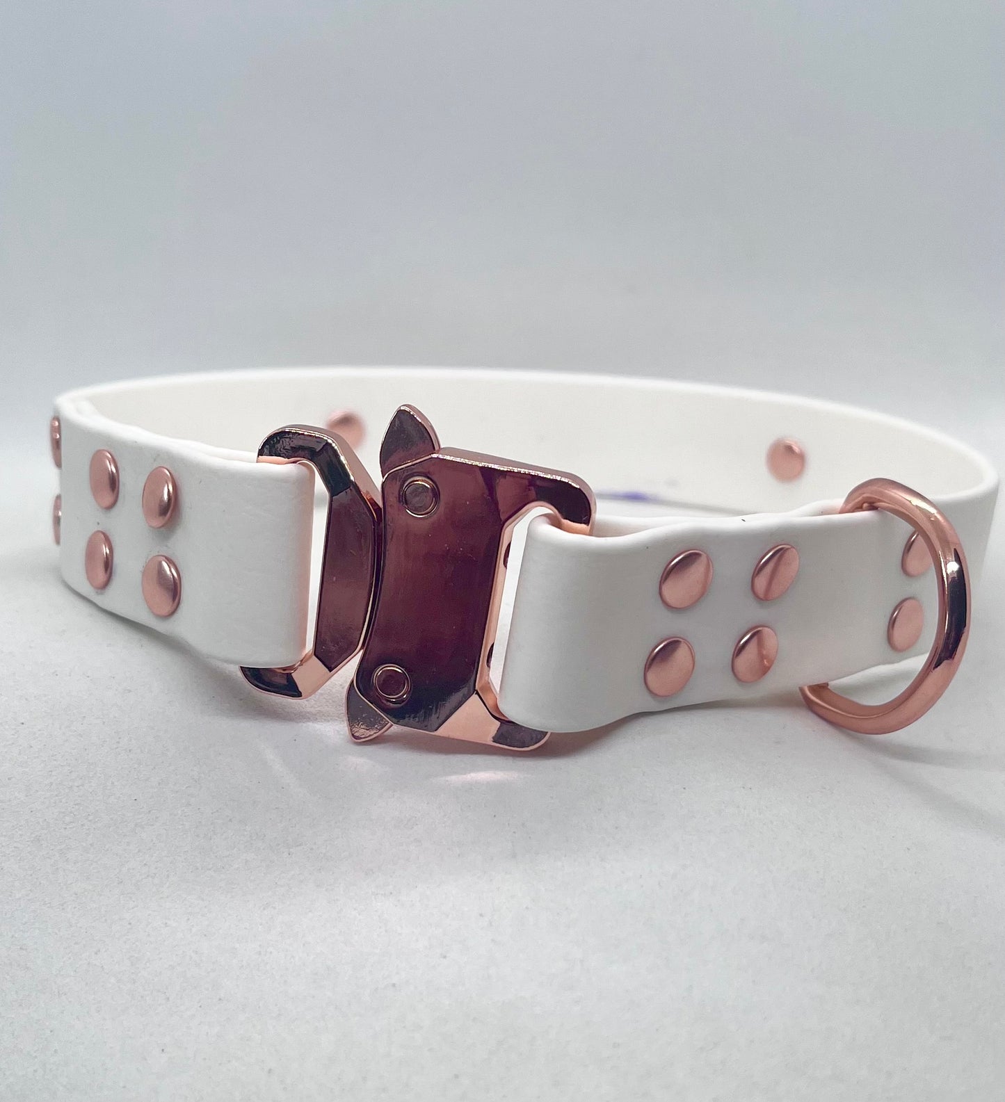 'Blush Edit' Personalised White and Blush BioThane® Dog Collar Blind Embossed