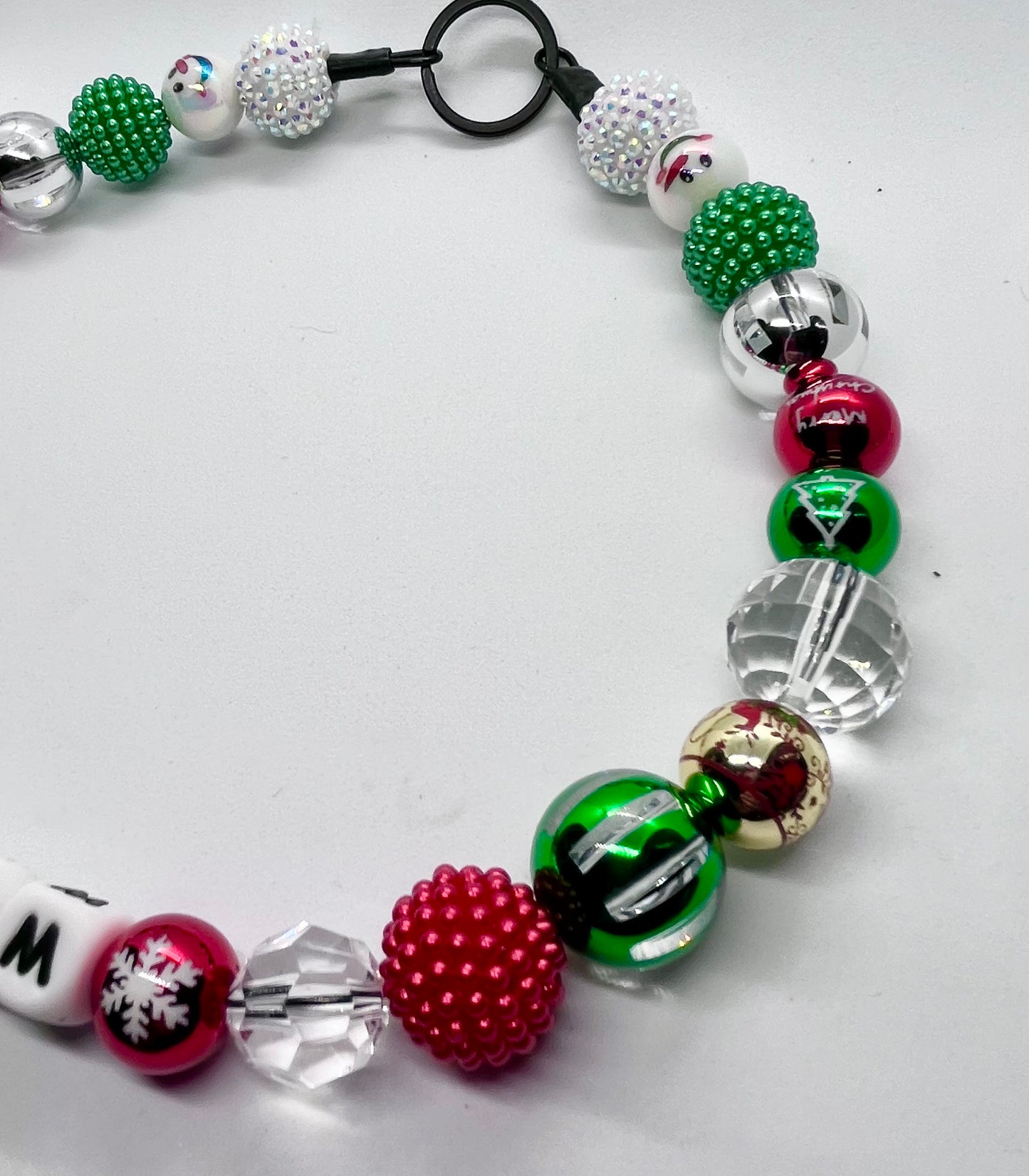 ‘Winter Crystal ’  Christmas sparkle & foil bauble personalised beaded dog collar necklace