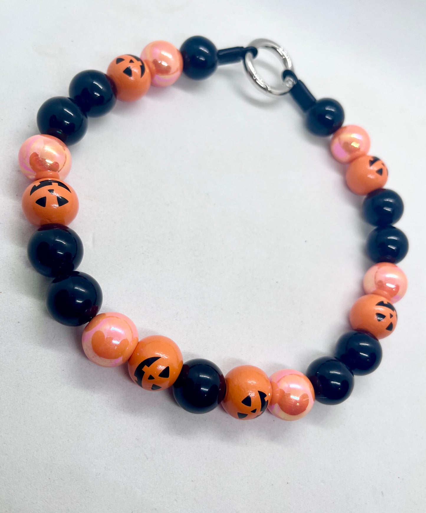 Halloween 'Pumpkin Pawty ' Pumpkin Orange Beaded Dog Collar