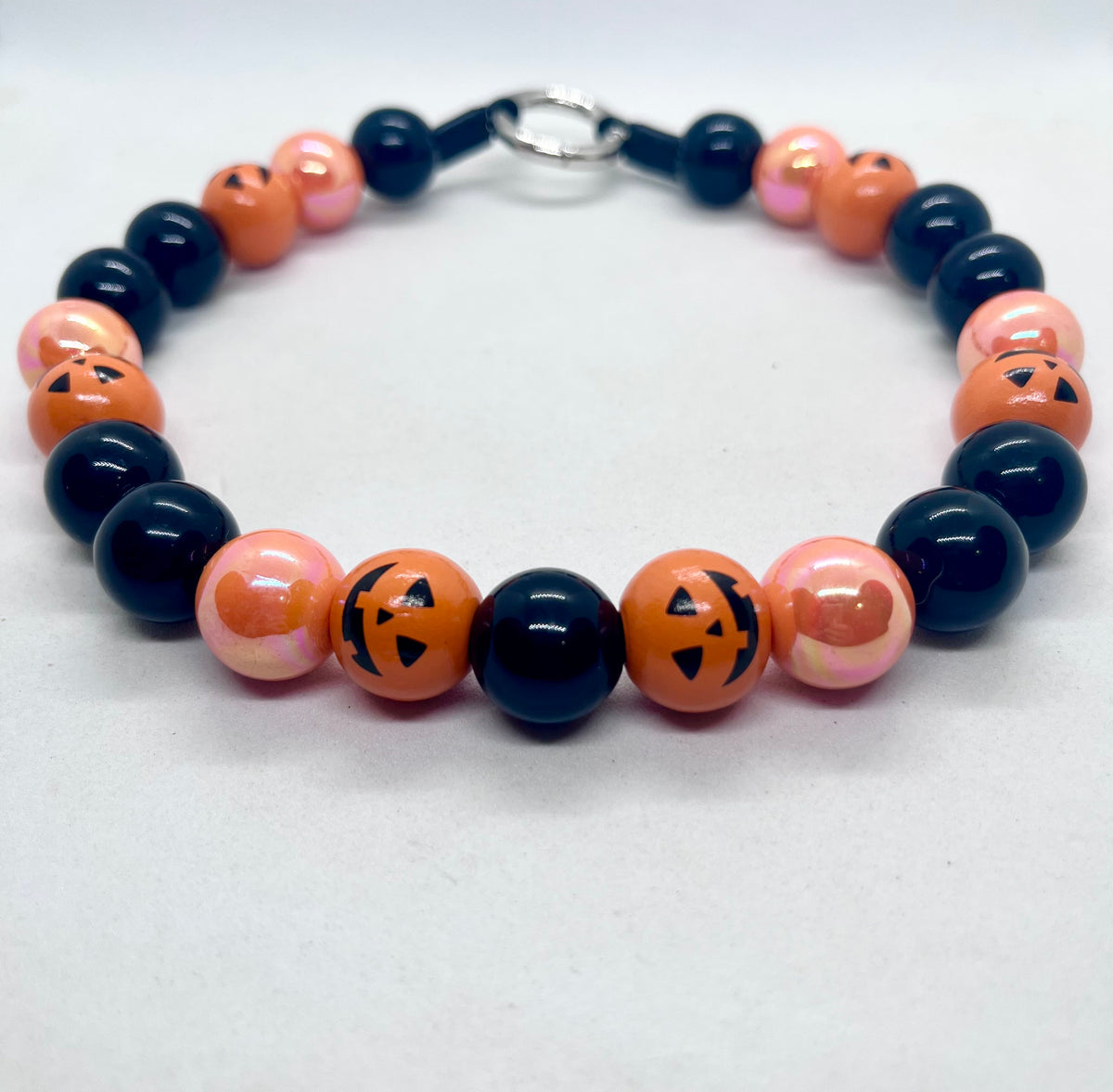Halloween 'Pumpkin Pawty ' Pumpkin Orange Beaded Dog Collar