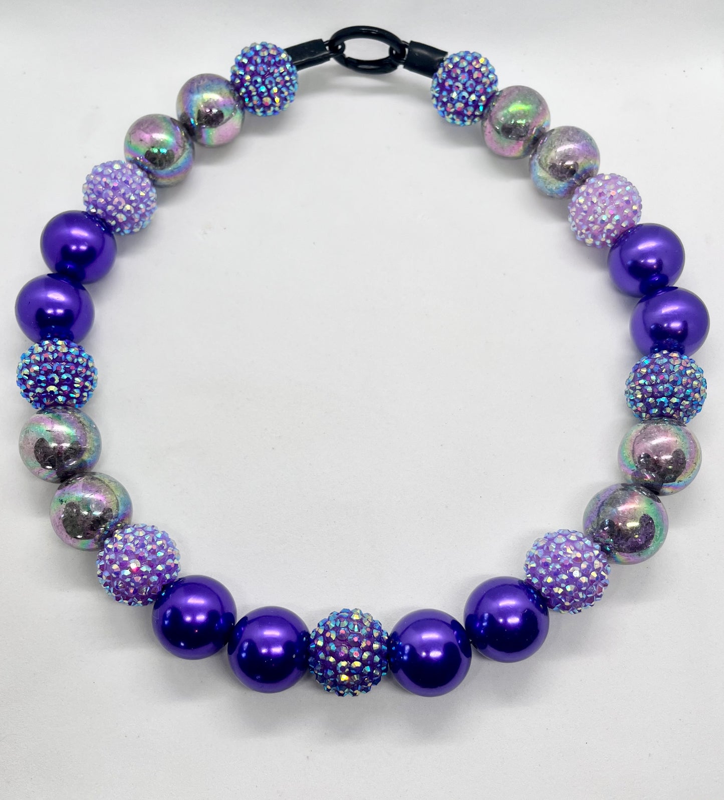 ‘Sparkle Power’ purple ombré sparkle iridescent beaded bead dog collar pet necklace