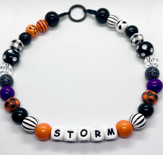 HALLOWEEN 'Witch Please' Beaded Personalised Dog Collar
