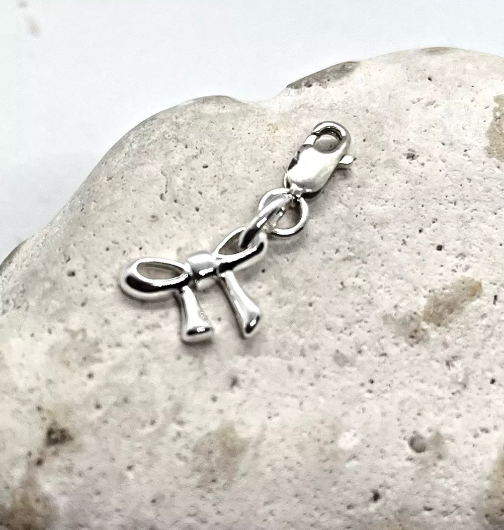 925 sterling silver BOW charm