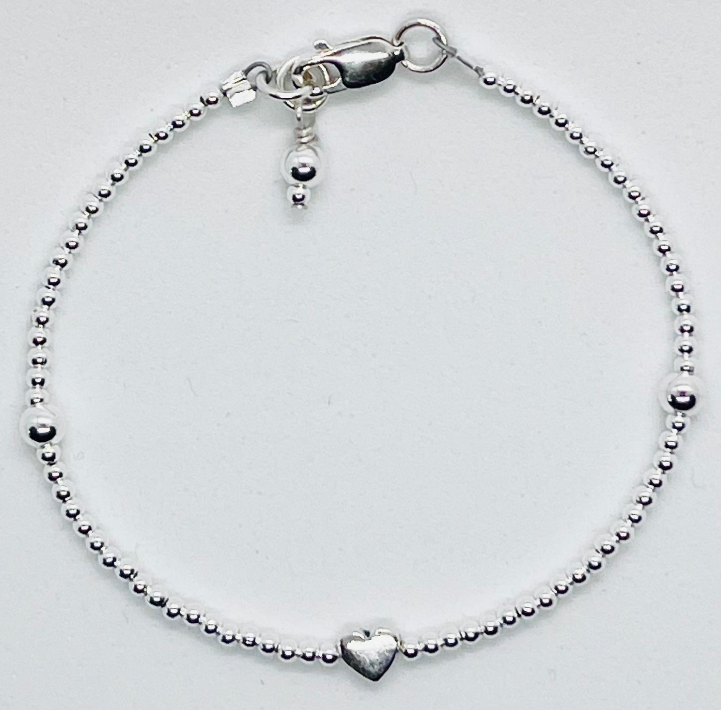 925 sterling silver 'Heartbeats' bead charm bracelet