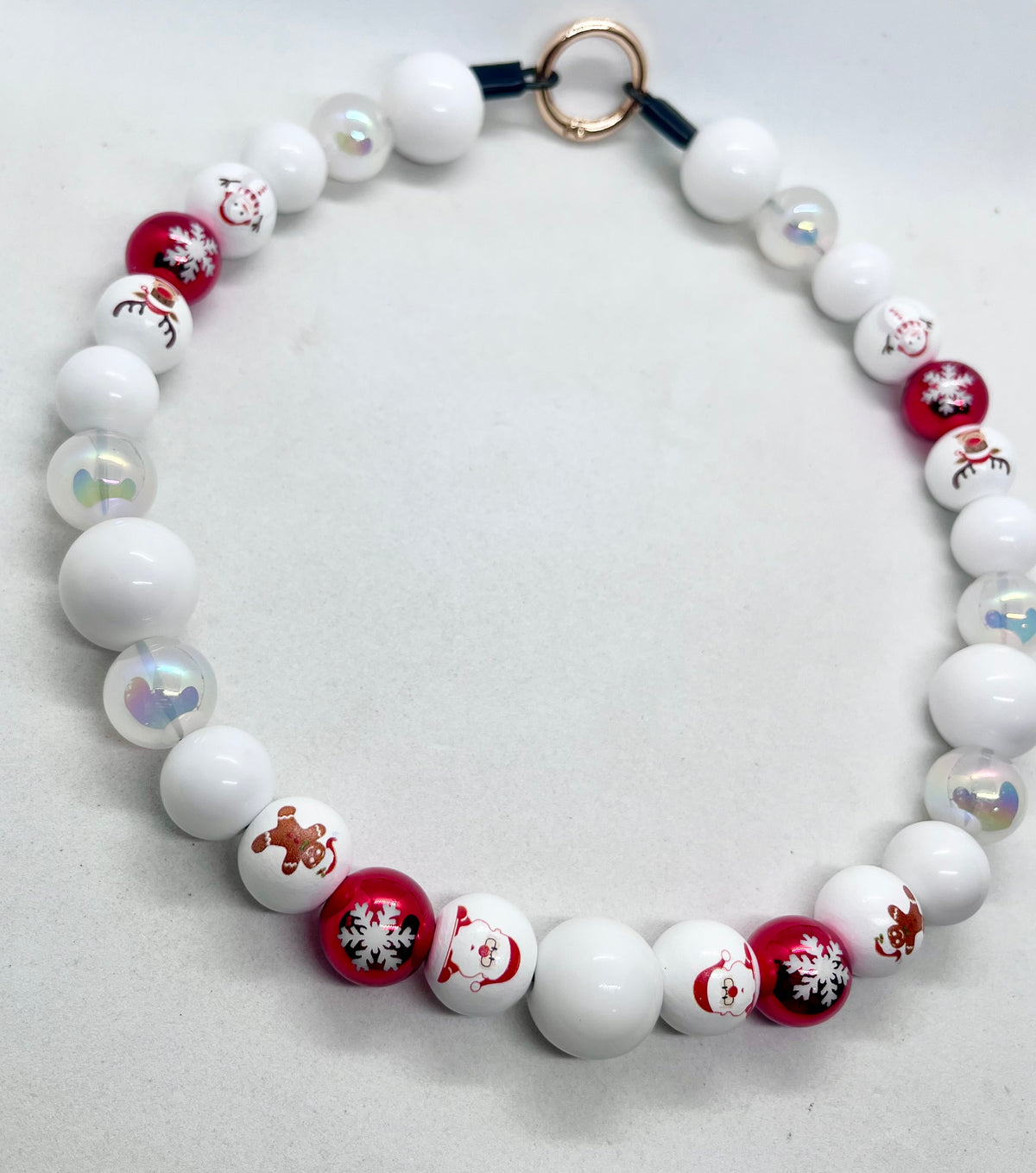 ‘Merry Mischief’ Christmas Beaded Dog Collar