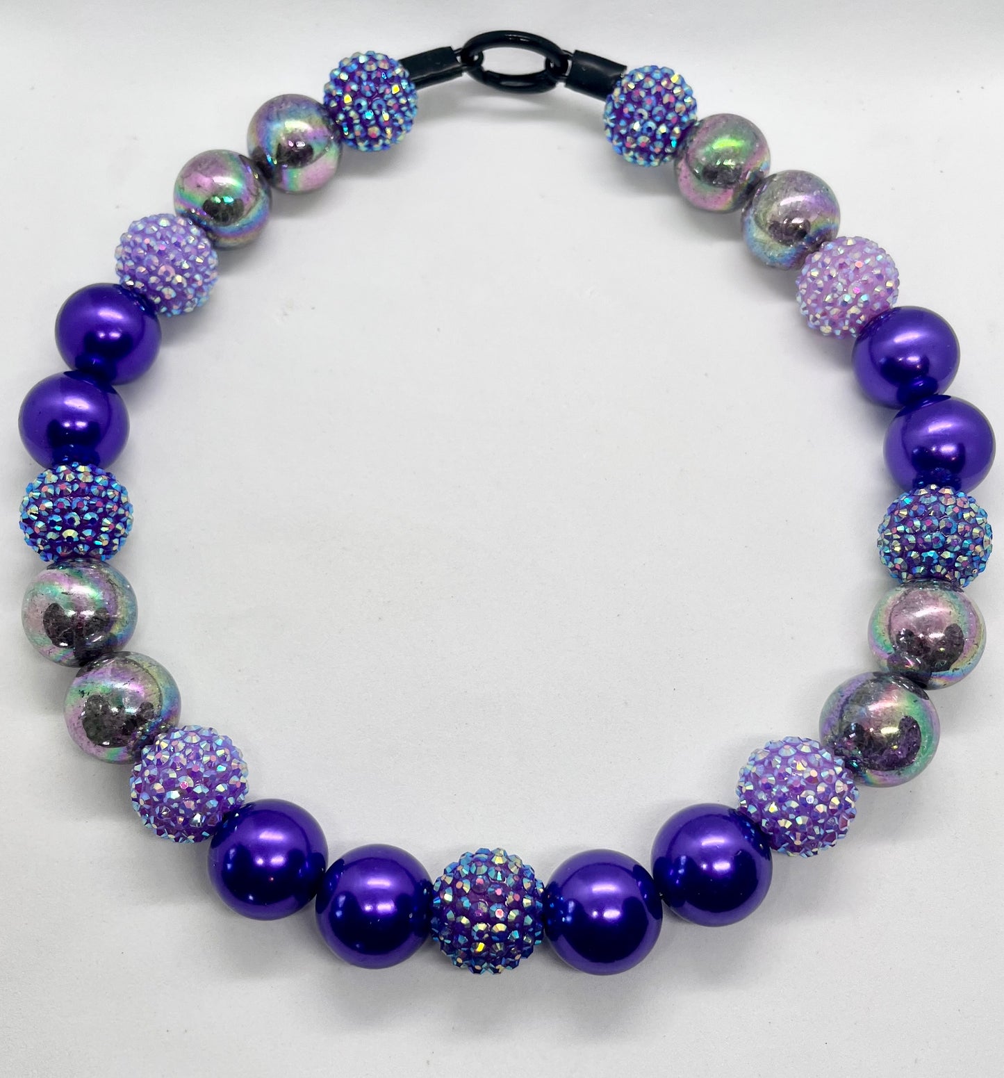 ‘Sparkle Power’ purple ombré sparkle iridescent beaded bead dog collar pet necklace