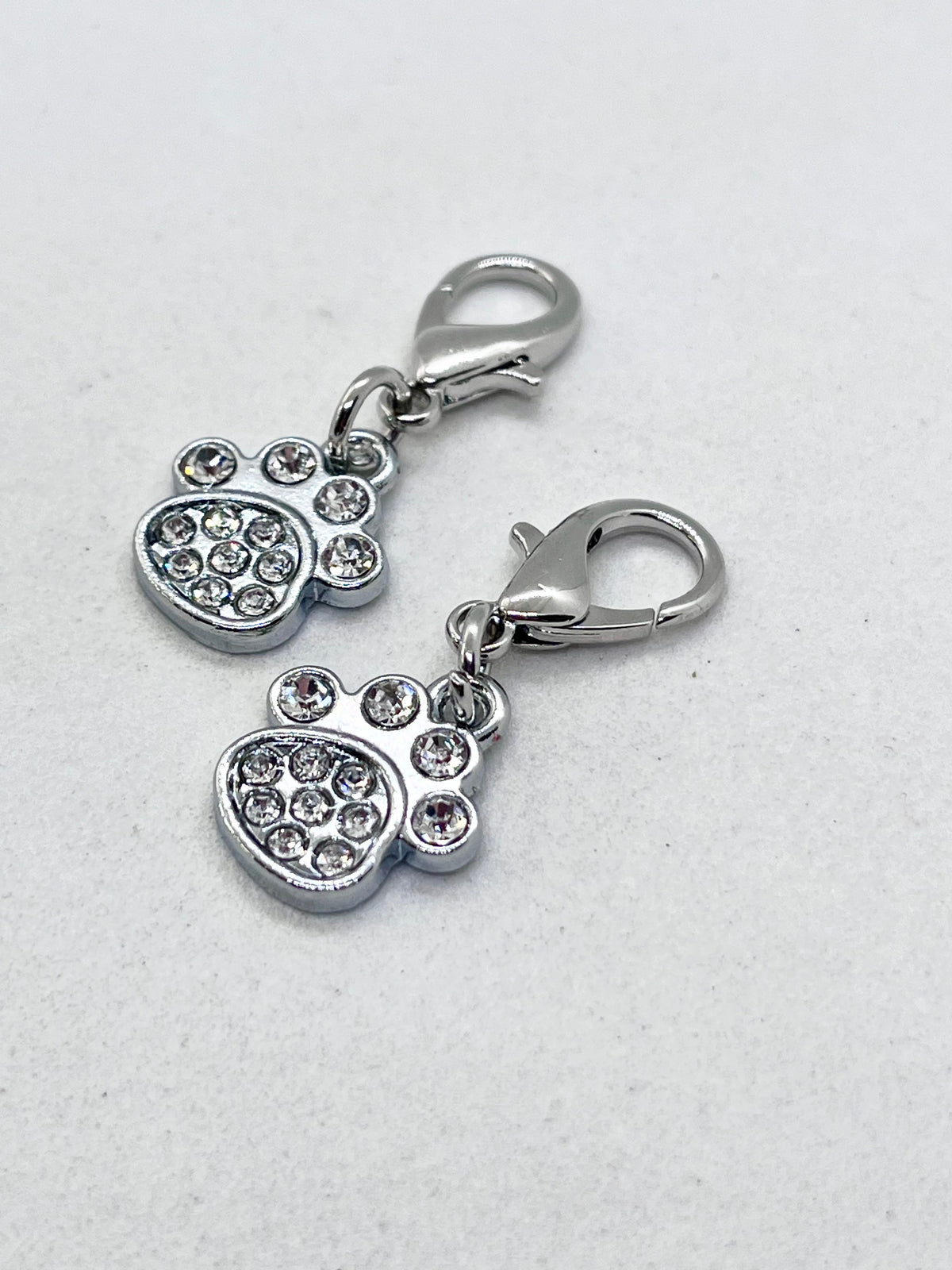 PAWS Rhinestone Paw Collar Keychain Charm