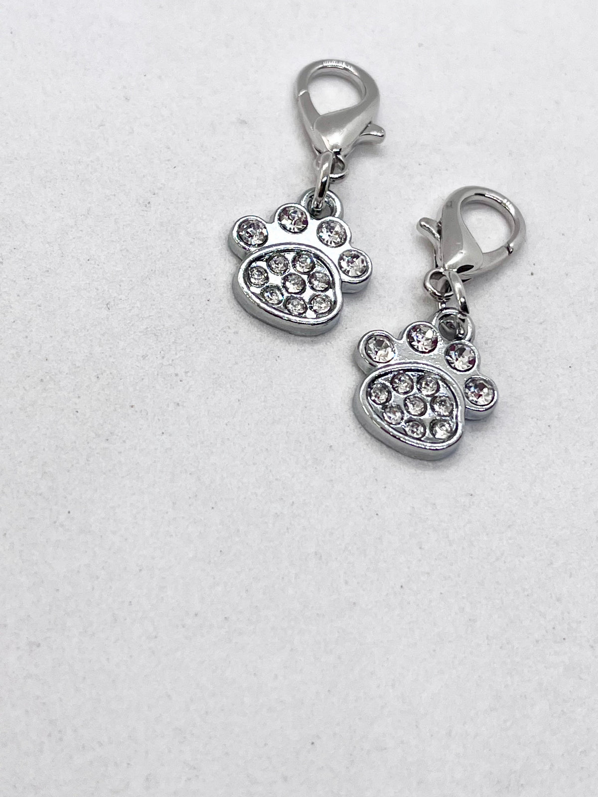 PAWS Rhinestone Paw Collar Keychain Charm