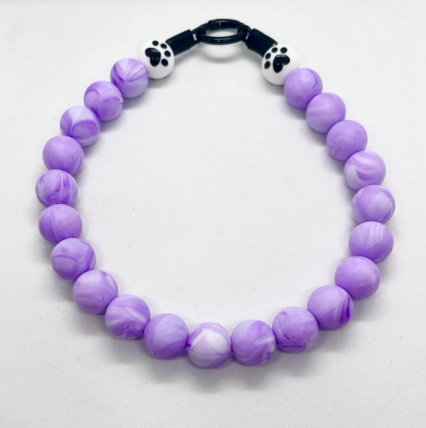 SALE 15 inches/38cm Purple PAWS’ purple beaded PAWS bead dog collar necklace NOW £9.50