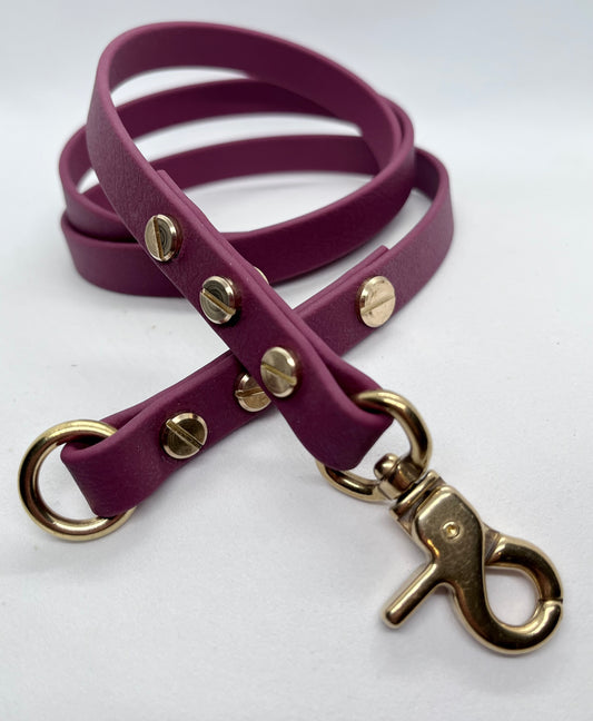 ‘Coffee Bean' detachable clip 4ft plain lead, no handle for mix & match,  BioThane® accessories 13mm & 19mm