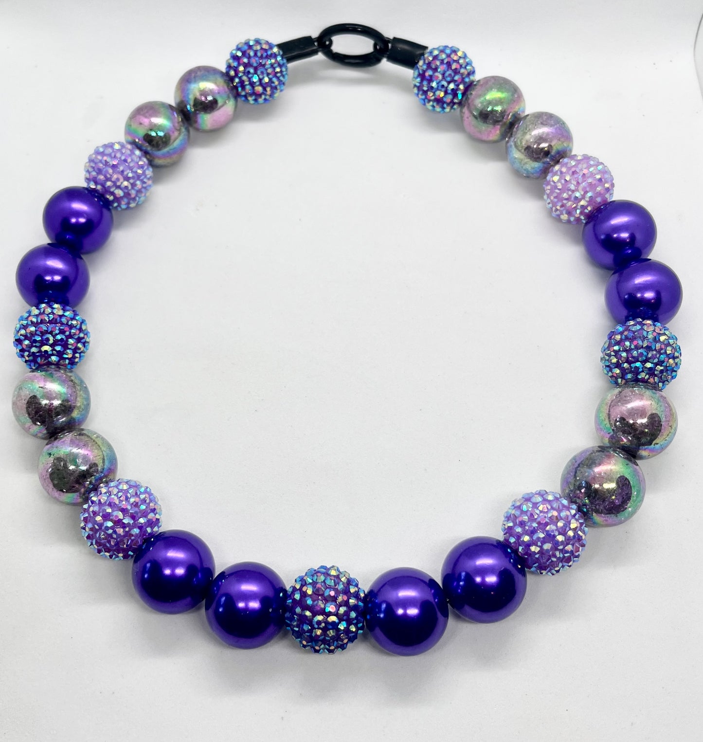 ‘Sparkle Power’ purple ombré sparkle iridescent beaded bead dog collar pet necklace