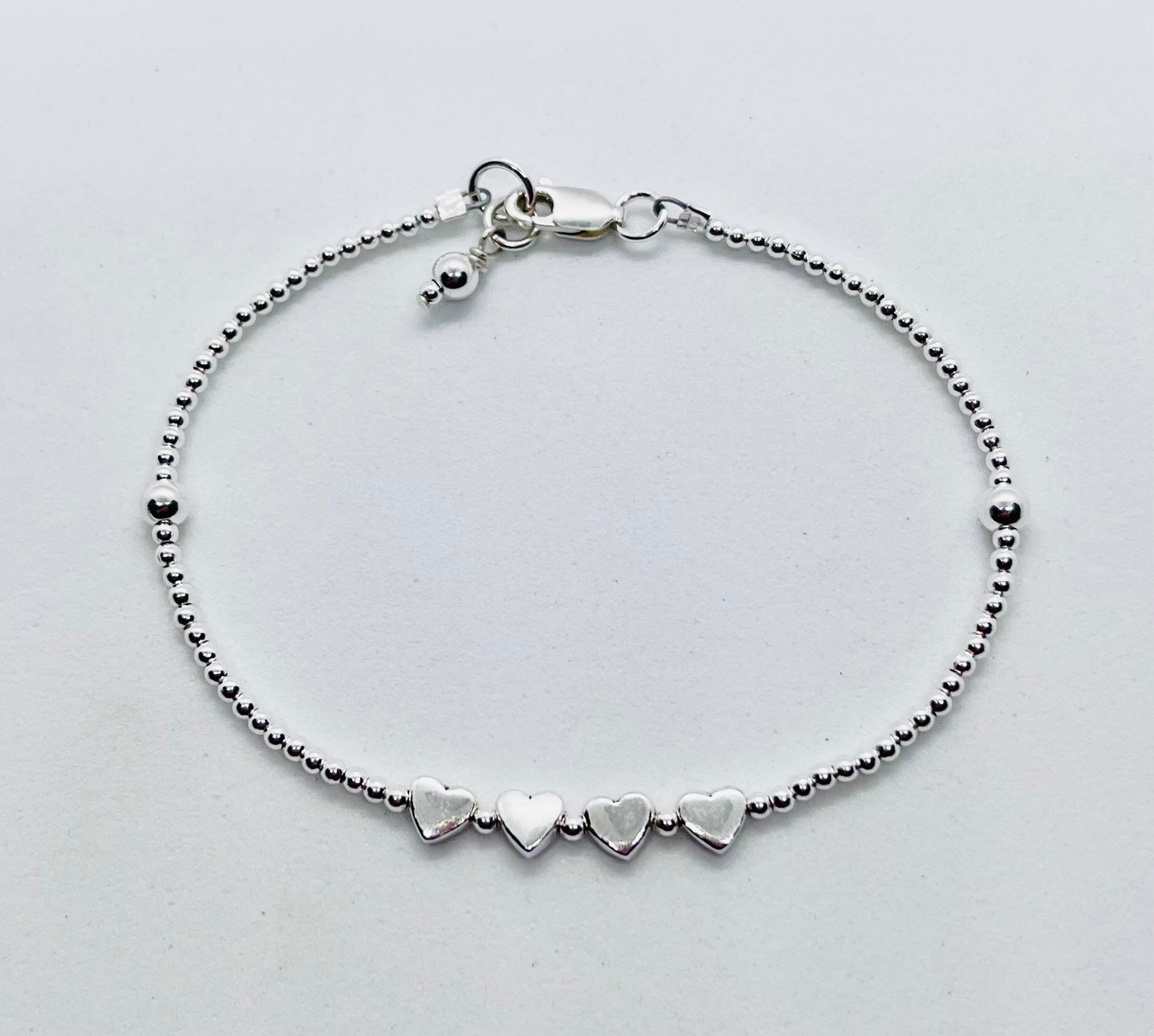 925 sterling silver 'Heartbeats' bead charm bracelet