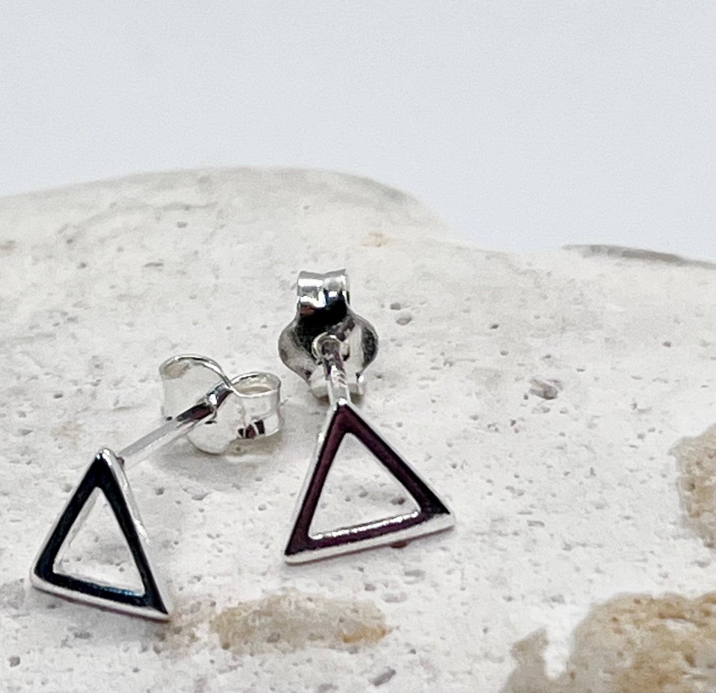 925 sterling silver ‘Open Triangle’ stud earrings