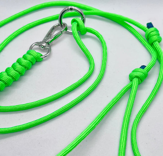 Yoga Mat Carry Strap - Neon Green Adjustable Cross Body Strap with Matching Keyring