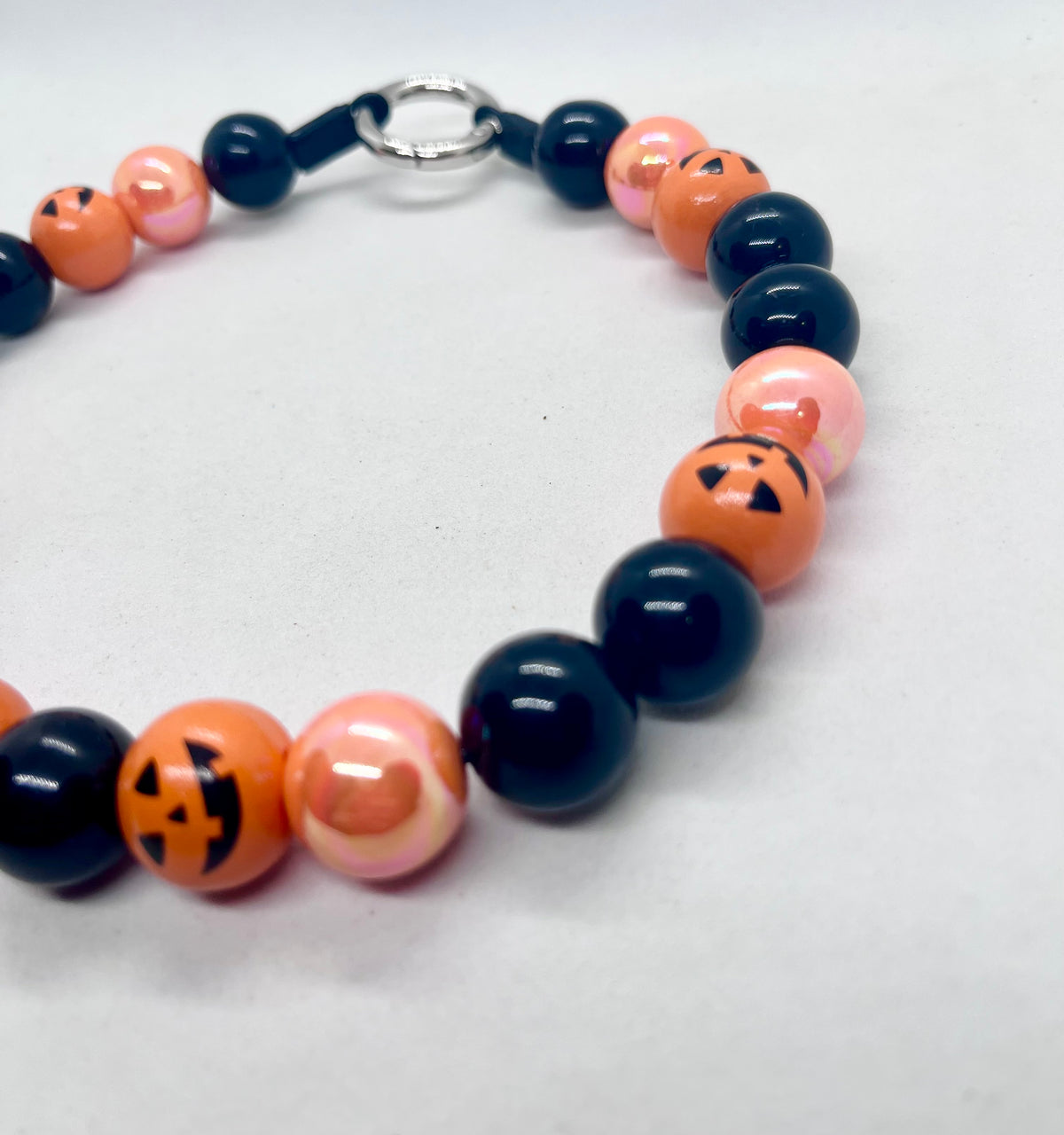 Halloween 'Pumpkin Pawty ' Pumpkin Orange Beaded Dog Collar