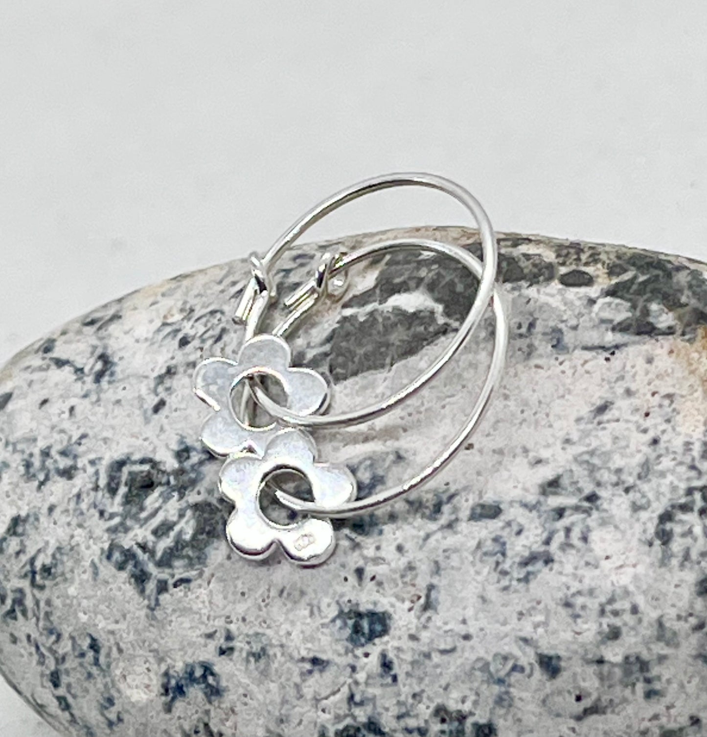 'Forever Flowers' Gold, Silver & Mixed Metal Hoop Earrings 15mm