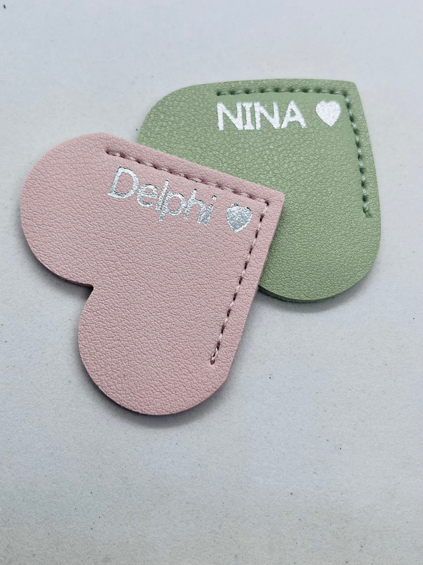 Personalised Vegan Leather Heart Bookmark Silver Foil