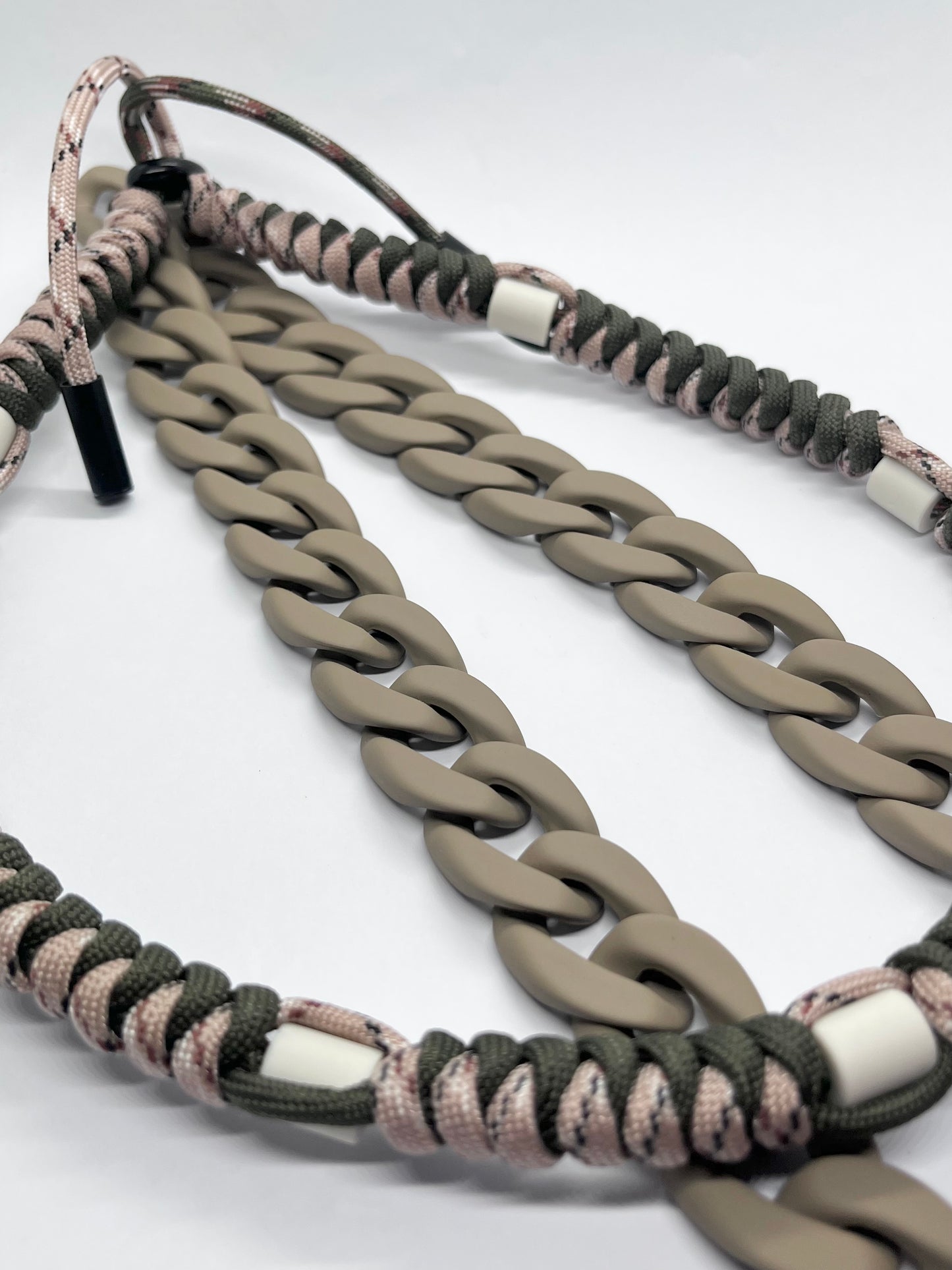 Paracord EM collar khaki army green & desert camouflage ceramic pet collar fleas & tick prevention