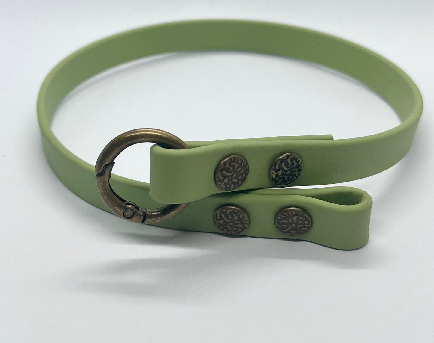 ‘Say Less’ plain BioThane® collar textured stud rivets