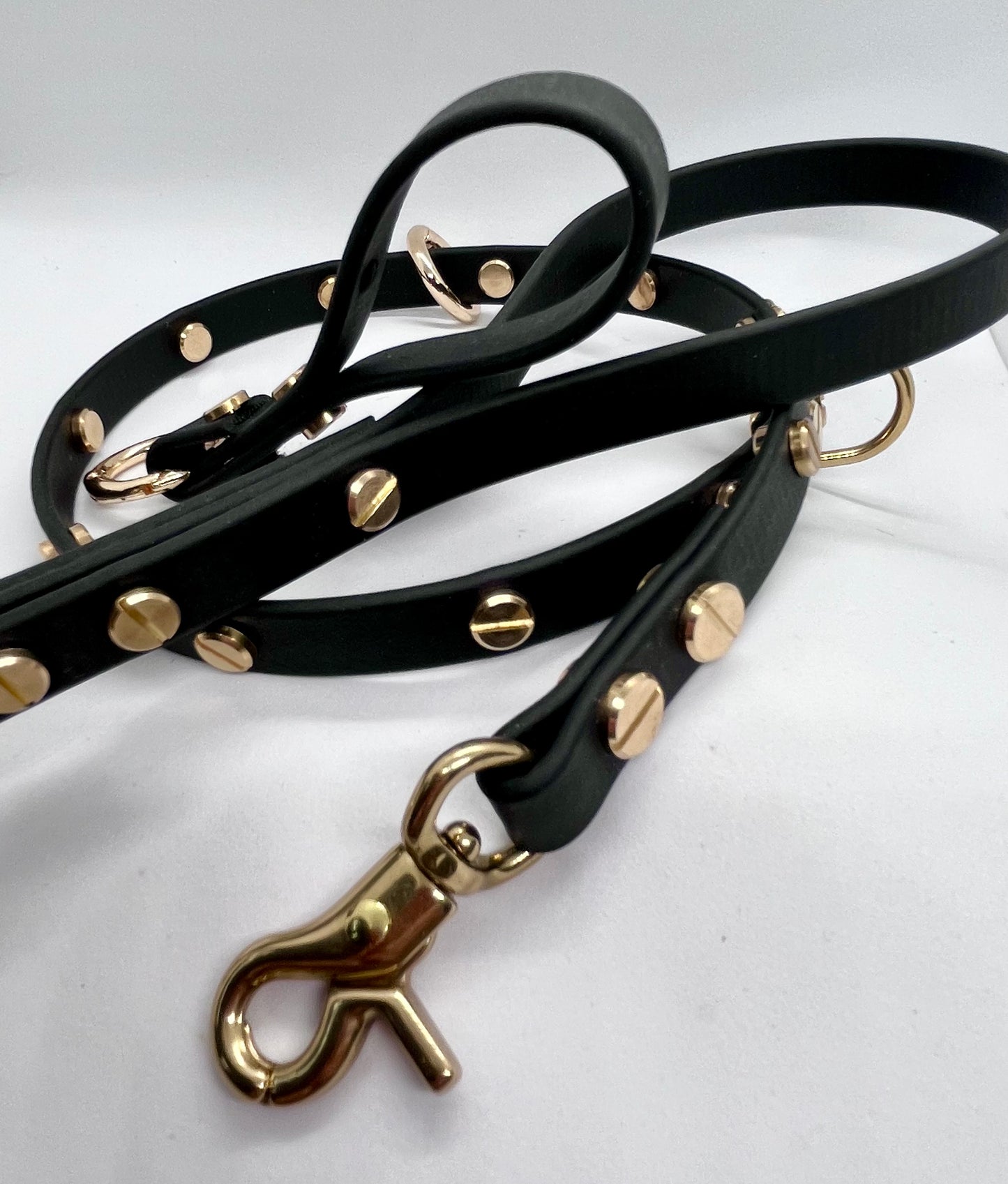 'Coffee Bean' detachable clip on lead handle - mix & match BioThane® accessories 13mm & 19mm