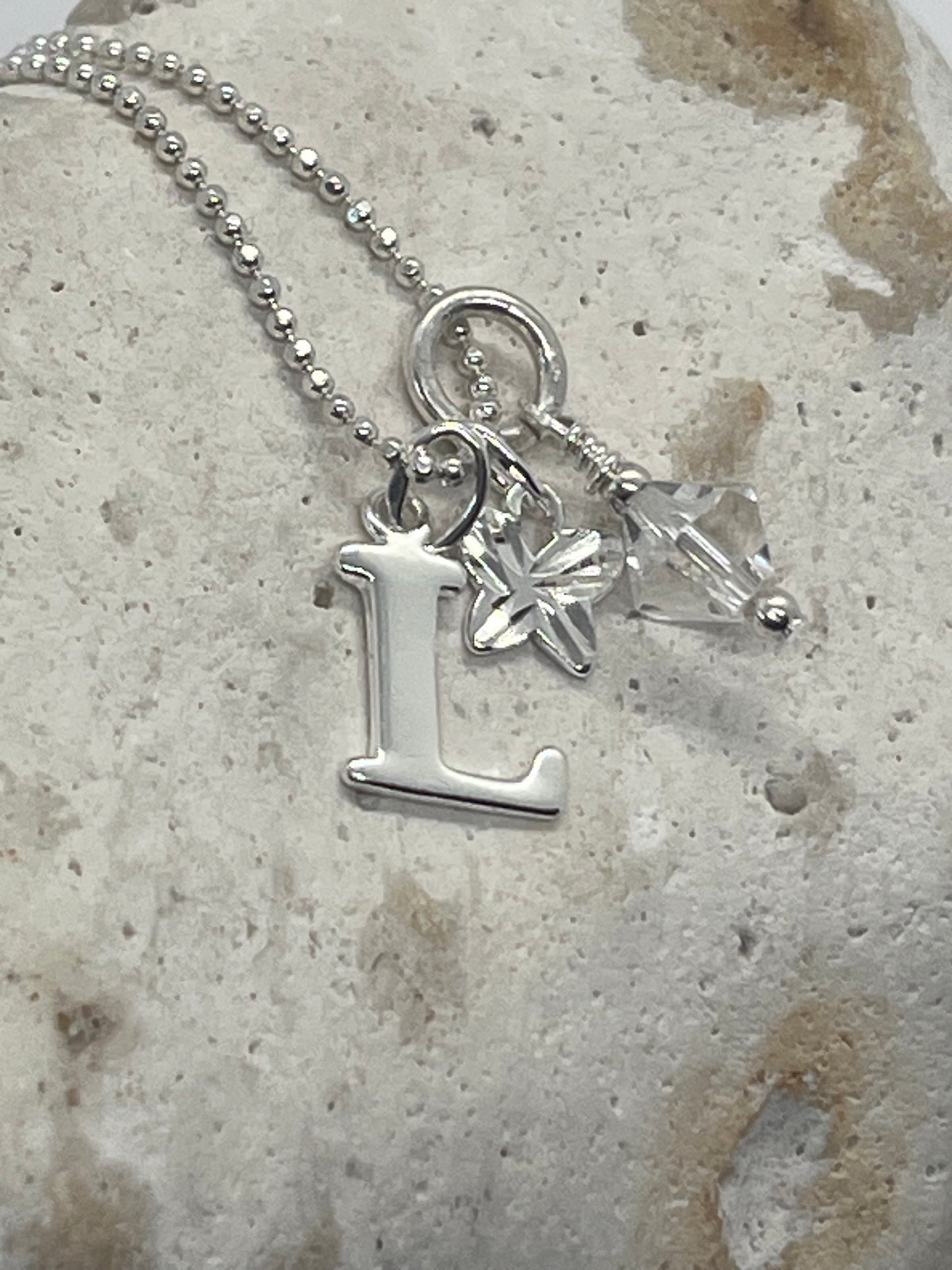 925 sterling silver letter initial charm lobster clasp