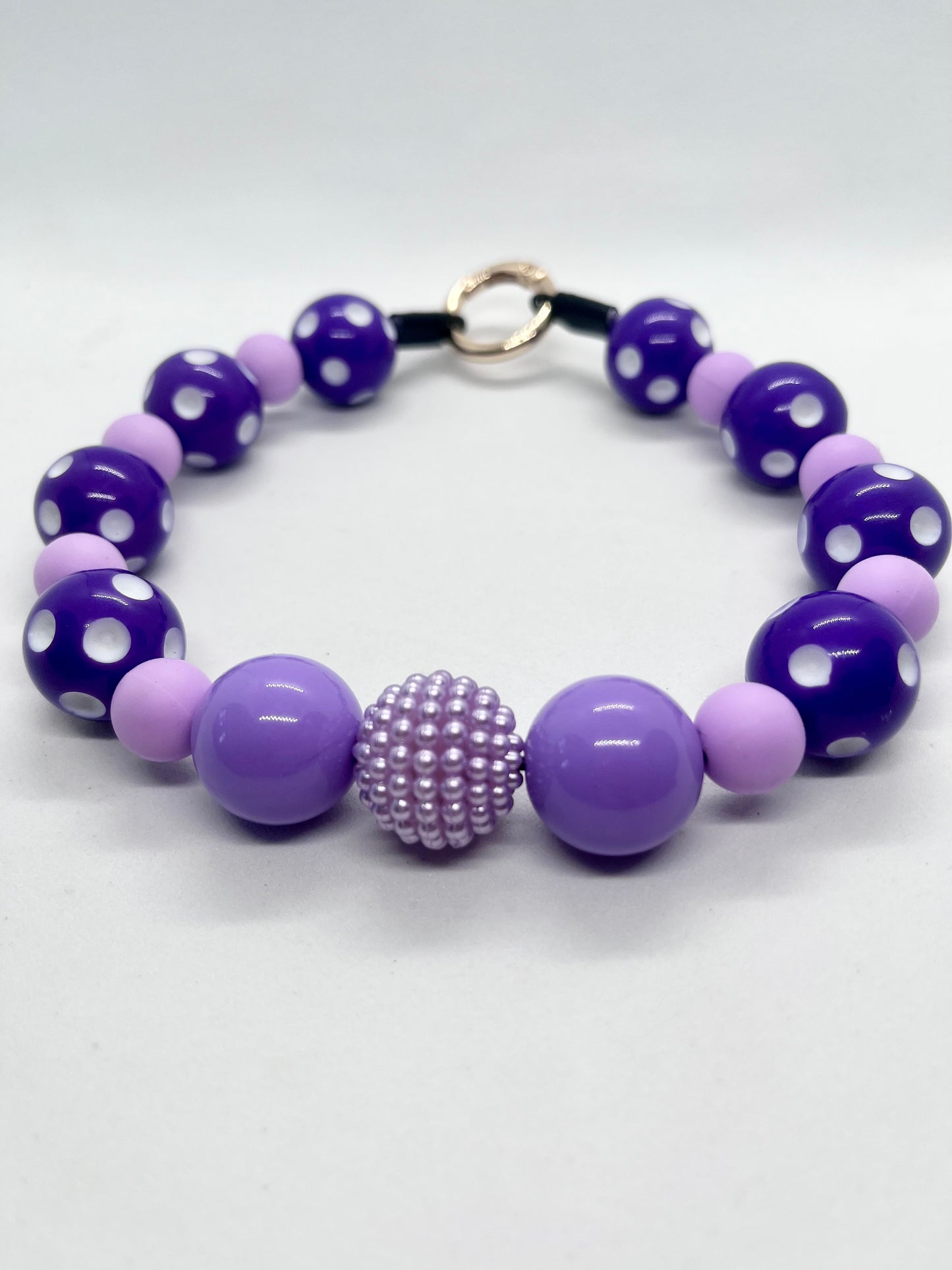 SALE 14 inches/35cm Sweet Dotty’ purple beaded dog collar necklace NOW £10.50