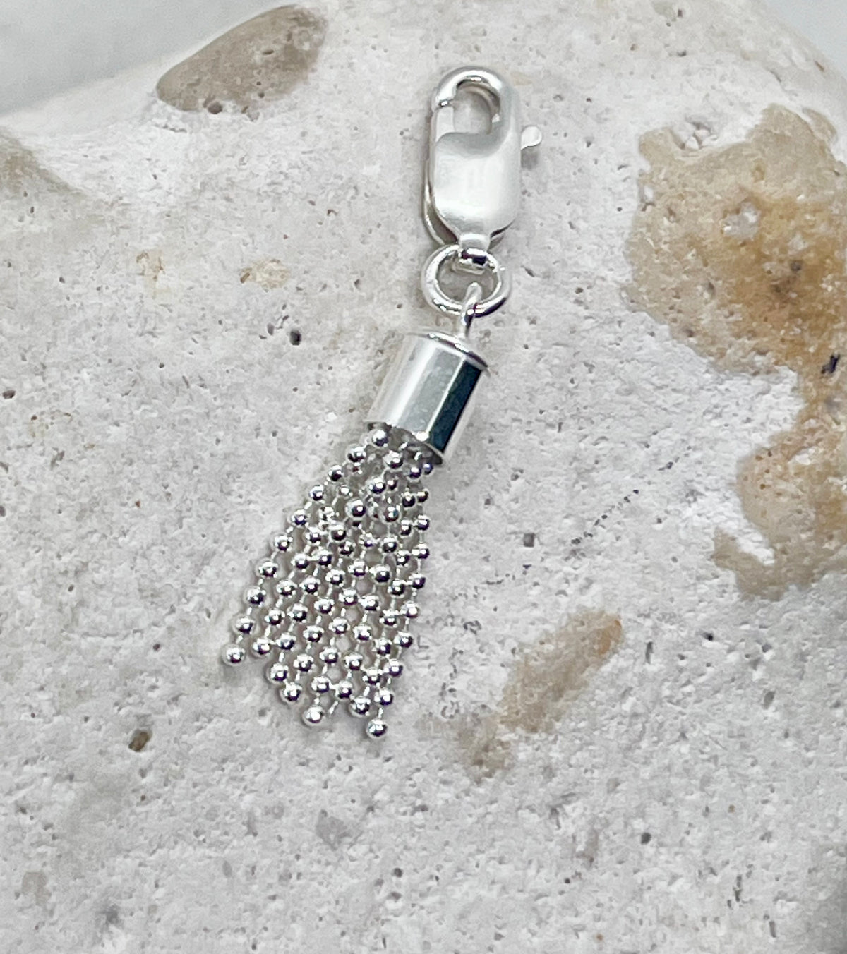 925 Sterling Silver Ball Chain ‘Ball Tassel’ Charm Jump Ring or Lobster Clasp