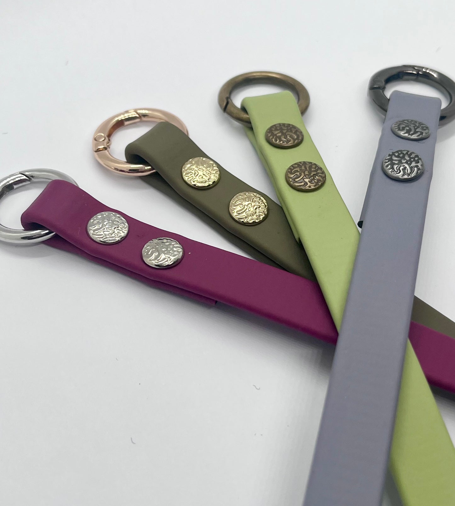 ‘Say Less’ plain BioThane® collar textured stud rivets