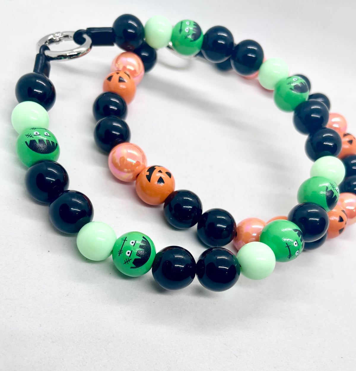 Halloween 'Pumpkin Pawty ' Pumpkin Orange Beaded Dog Collar