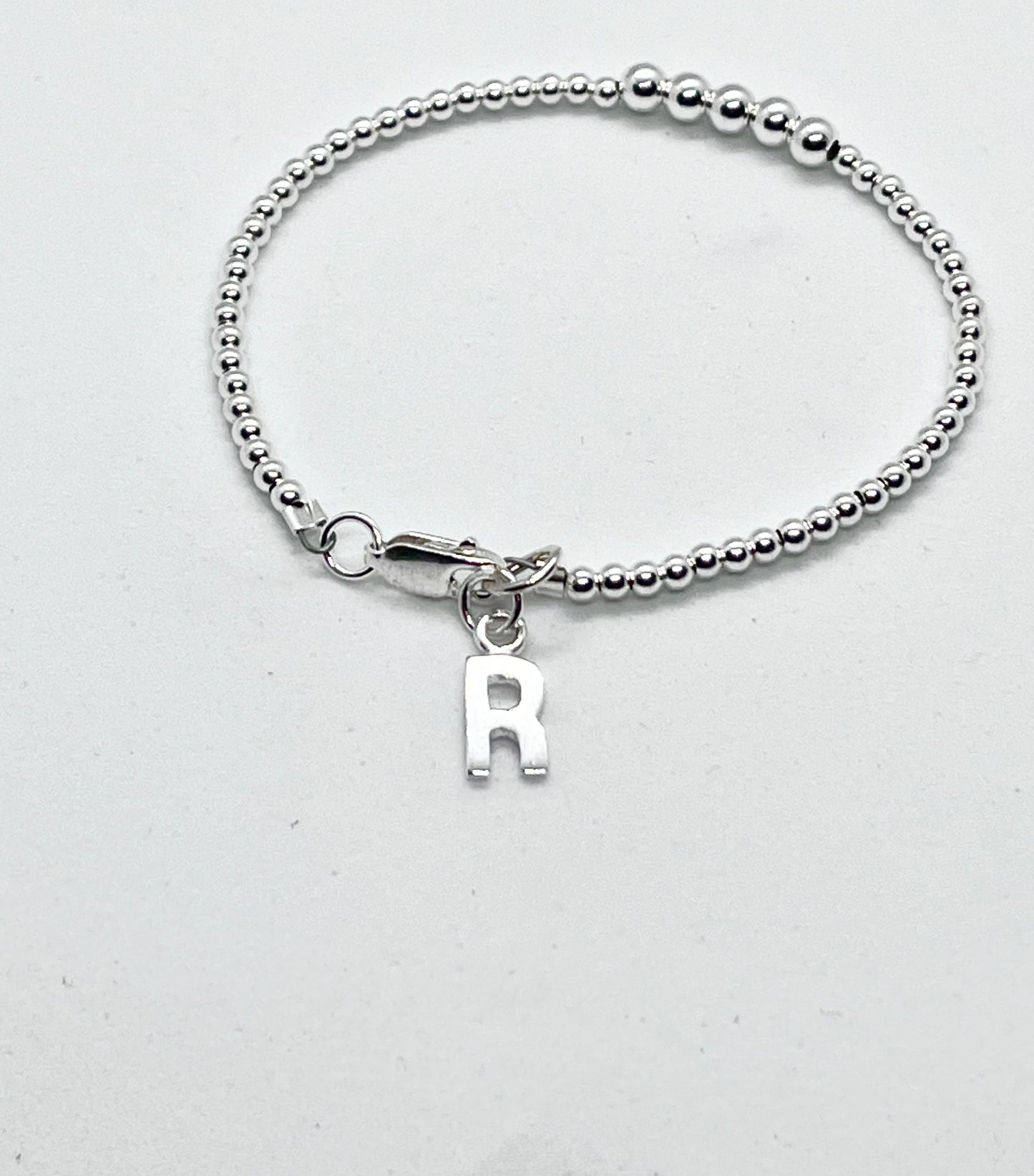 925 sterling silver 'Five Ball’ retro style bead bracelet