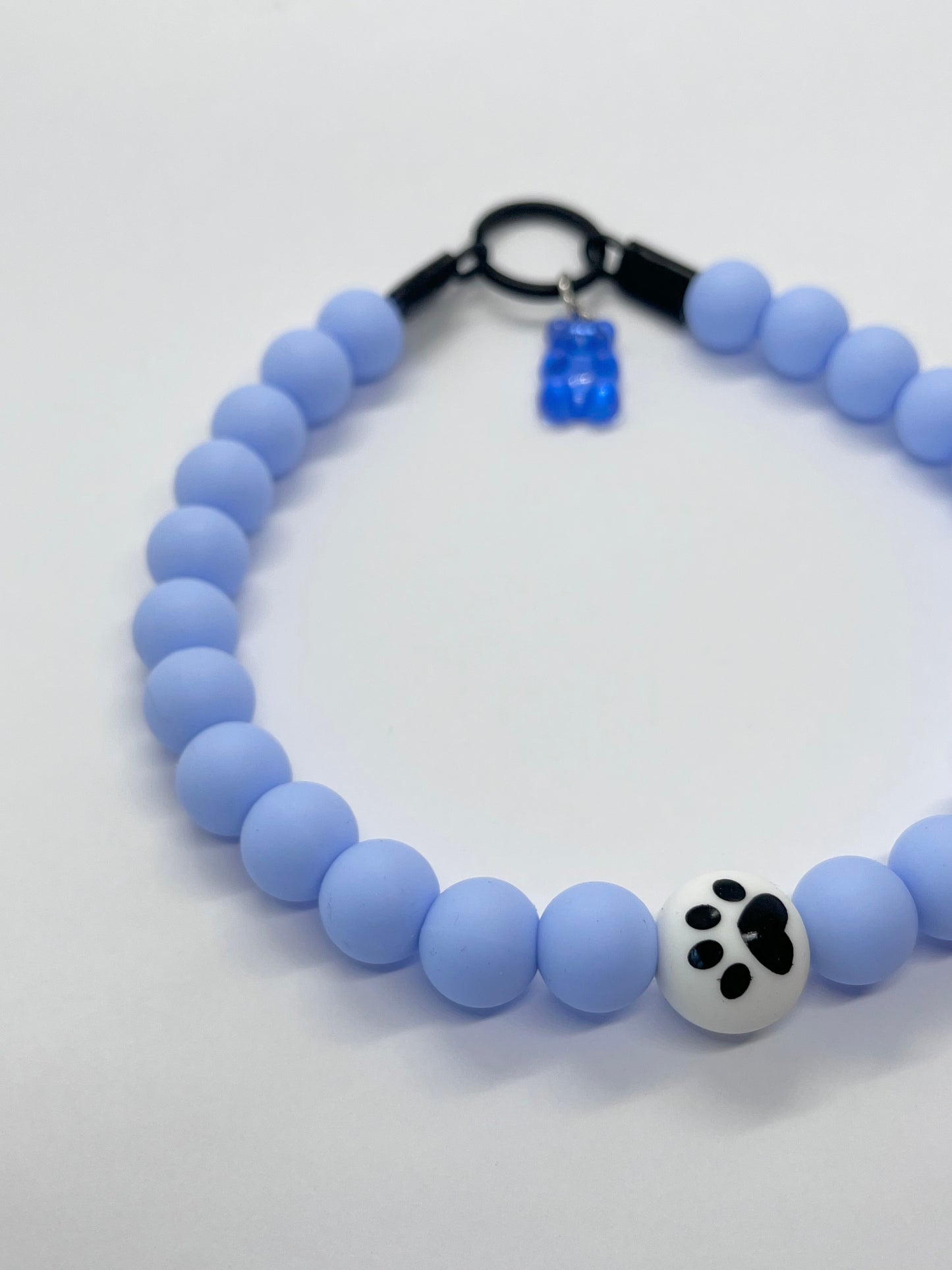 SALE 14 inches/36cm 'TOE BEANS' baby blue beaded dog collar necklace NOW £10.50