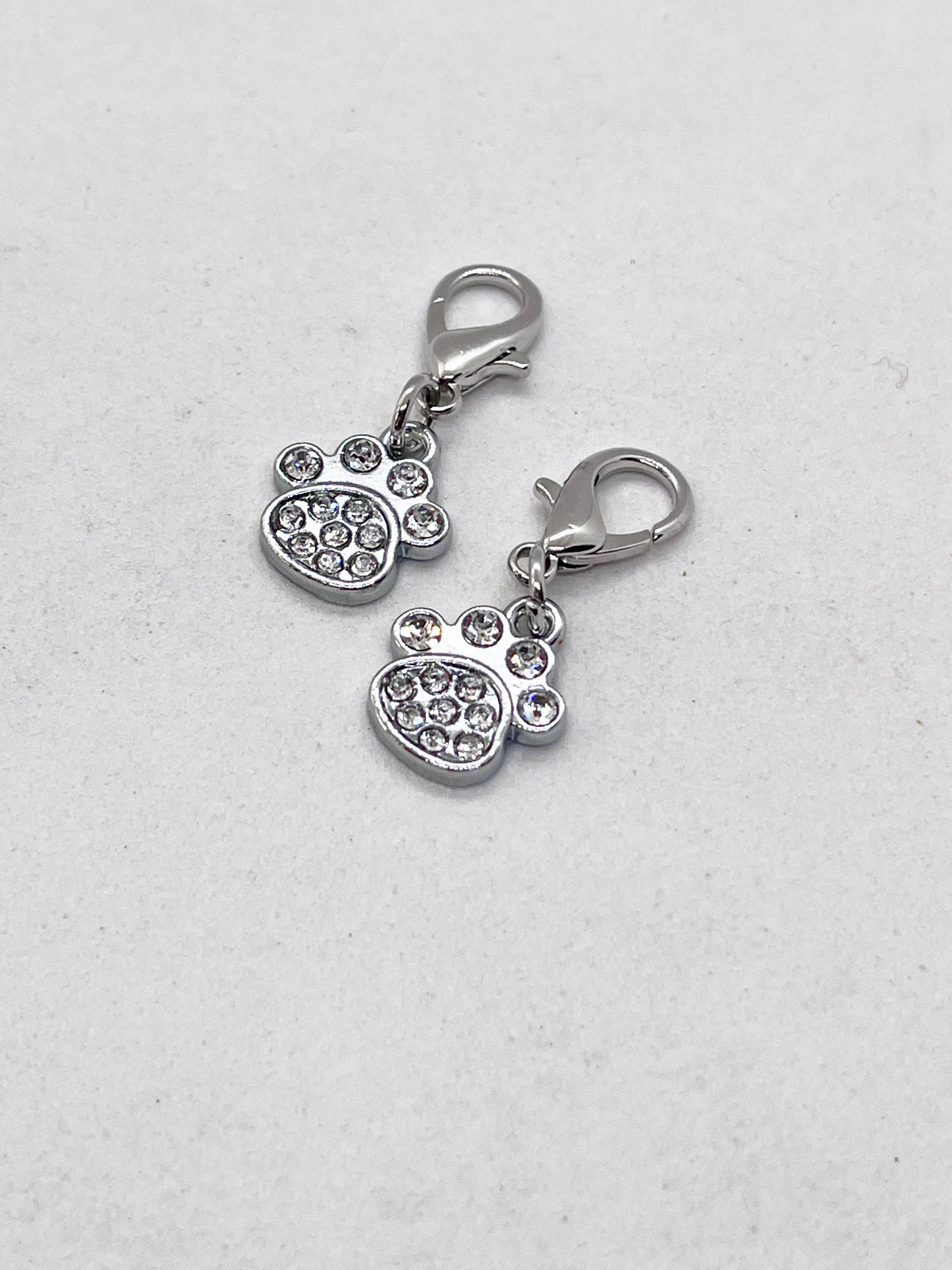 PAWS Rhinestone Paw Collar Keychain Charm