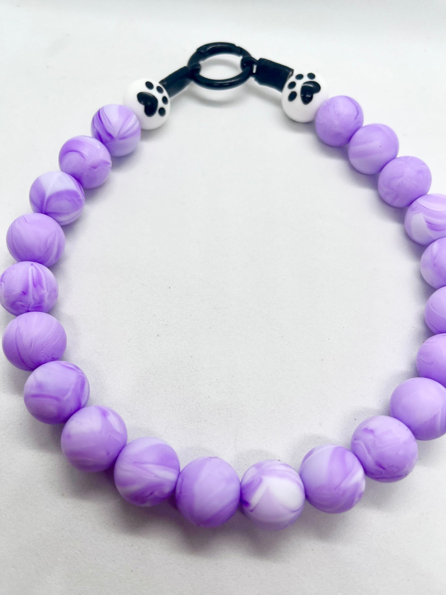 SALE 15 inches/38cm Purple PAWS’ purple beaded PAWS bead dog collar necklace NOW £9.50