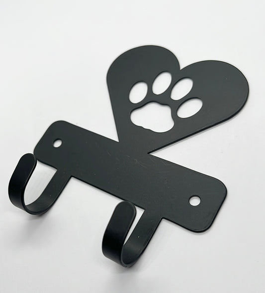 PAWS heart shaped paw collar wall hook contemporary décor matte black