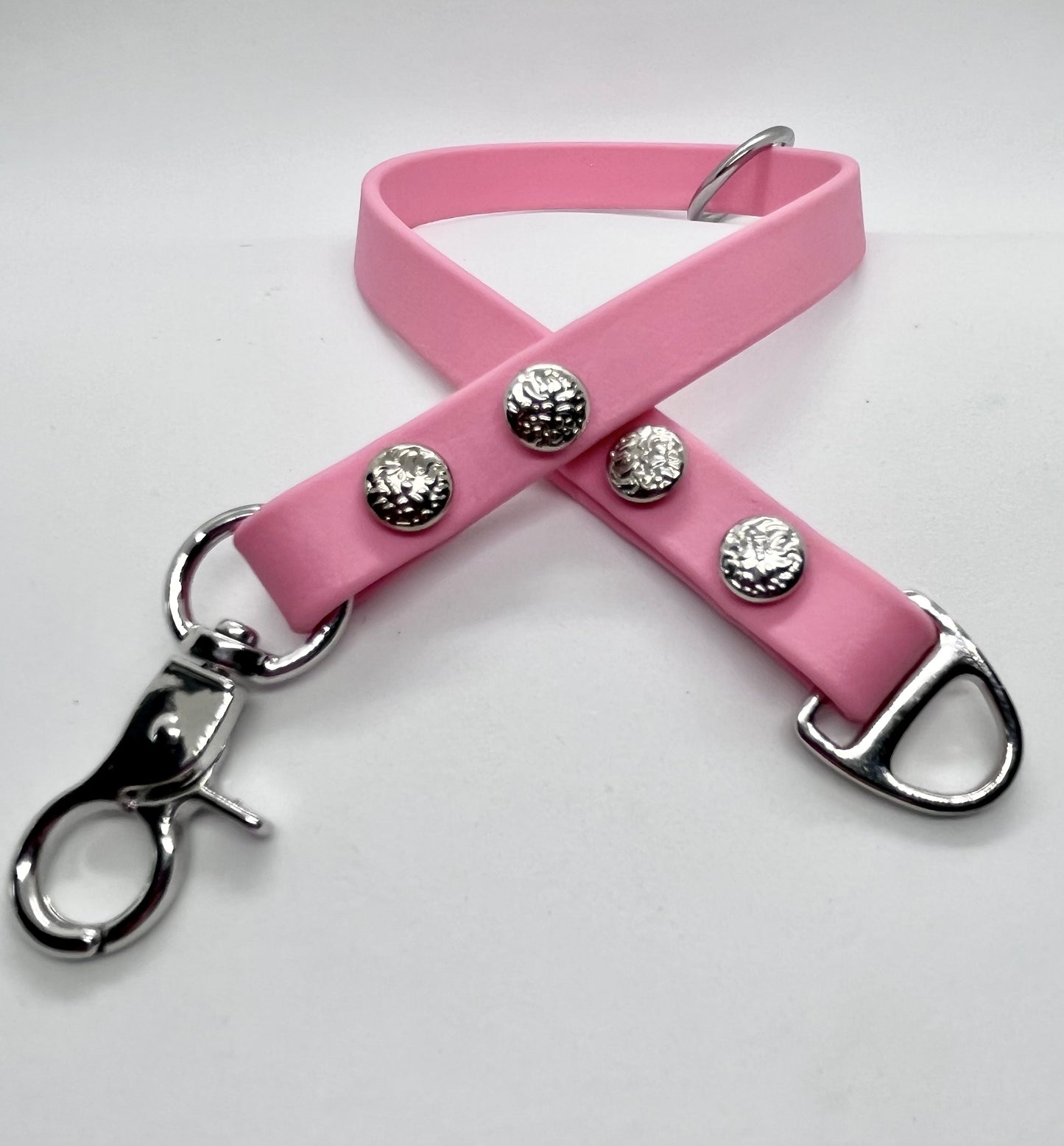 ‘Just Saying’ plain BioThane® 13mm clip collar, textured steel studs stainless steel hardware