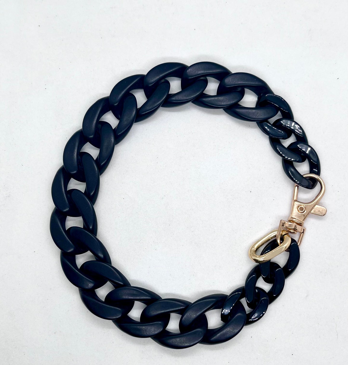 'Duo Chain' Matte & Gloss Black Dog Collar 15mm & 20mm | JOOLS LONDON