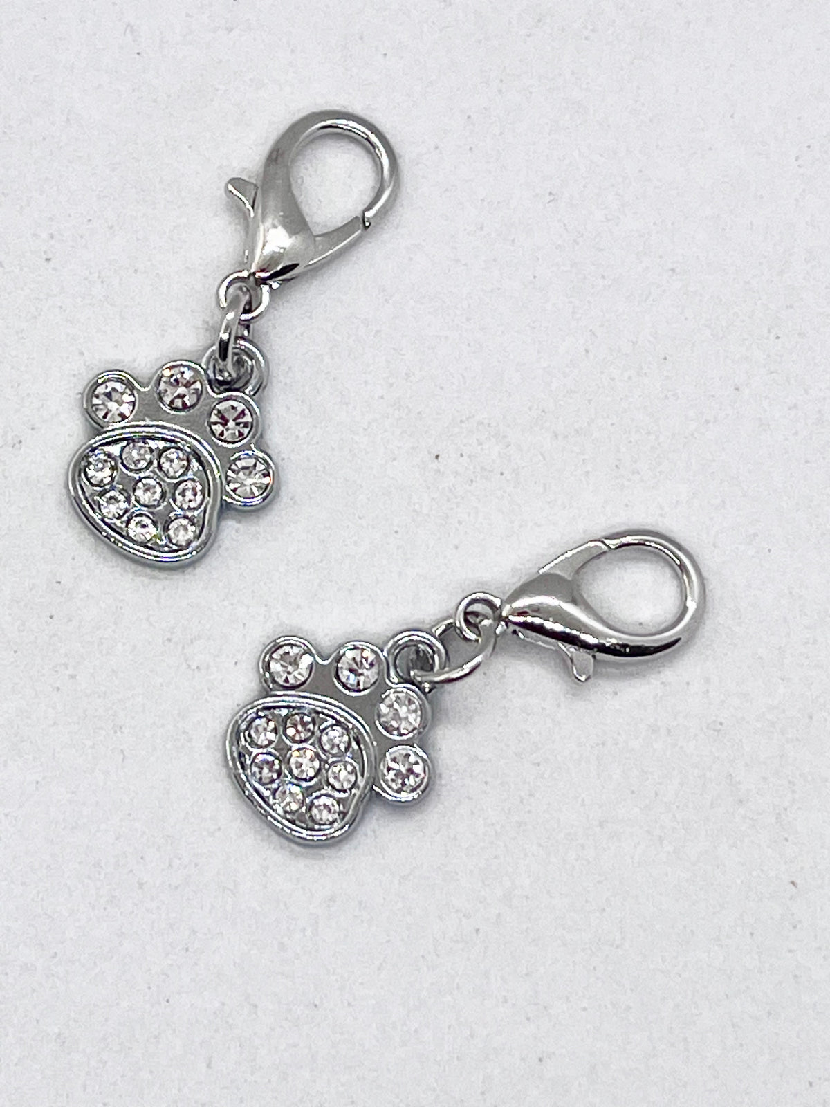 PAWS Rhinestone Paw Collar Keychain Charm