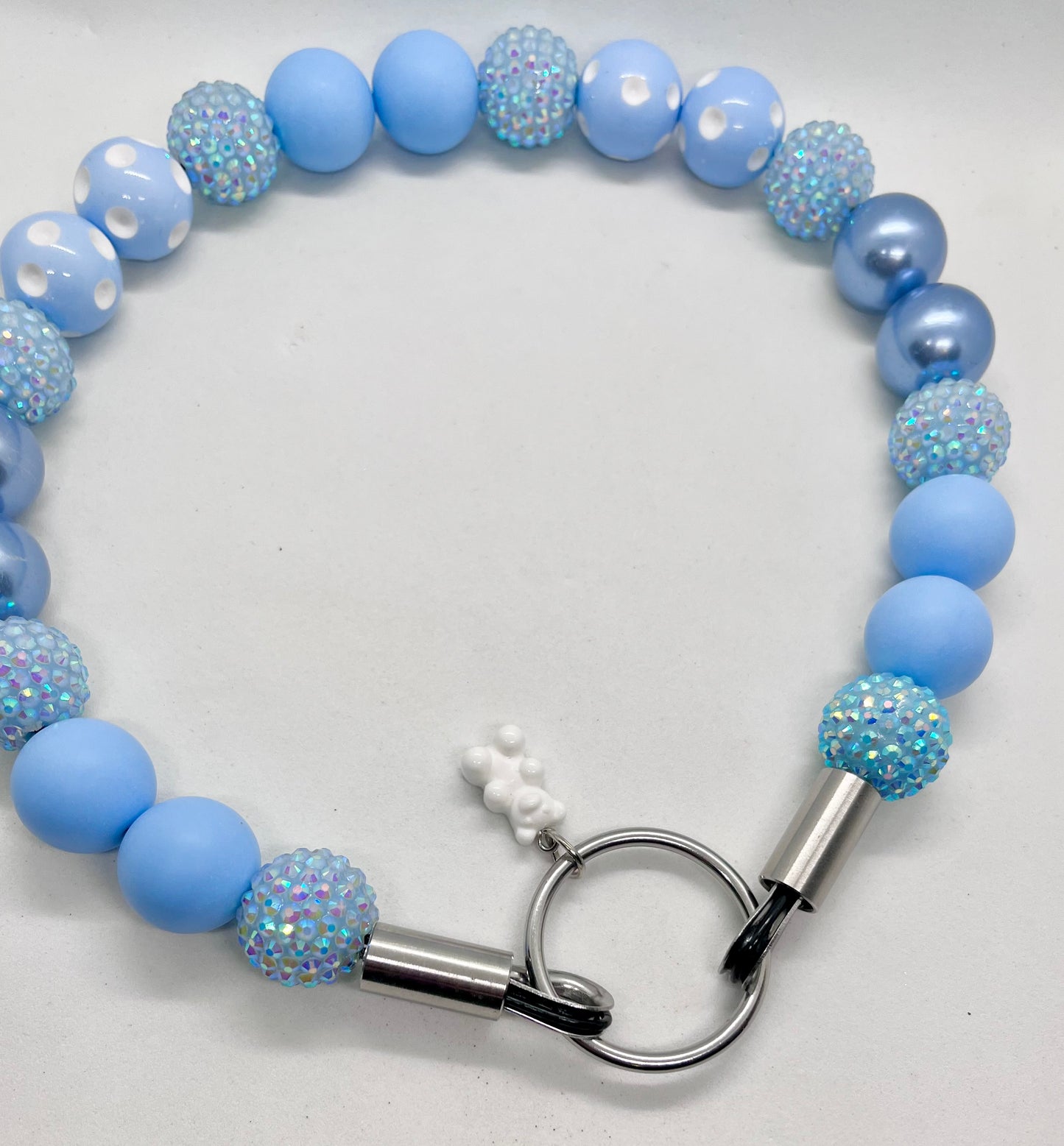 Luxe Edit Baby Blue Sparkly Beaded Dog Collar by JOOLS LONDON - Luxury Pet Necklace