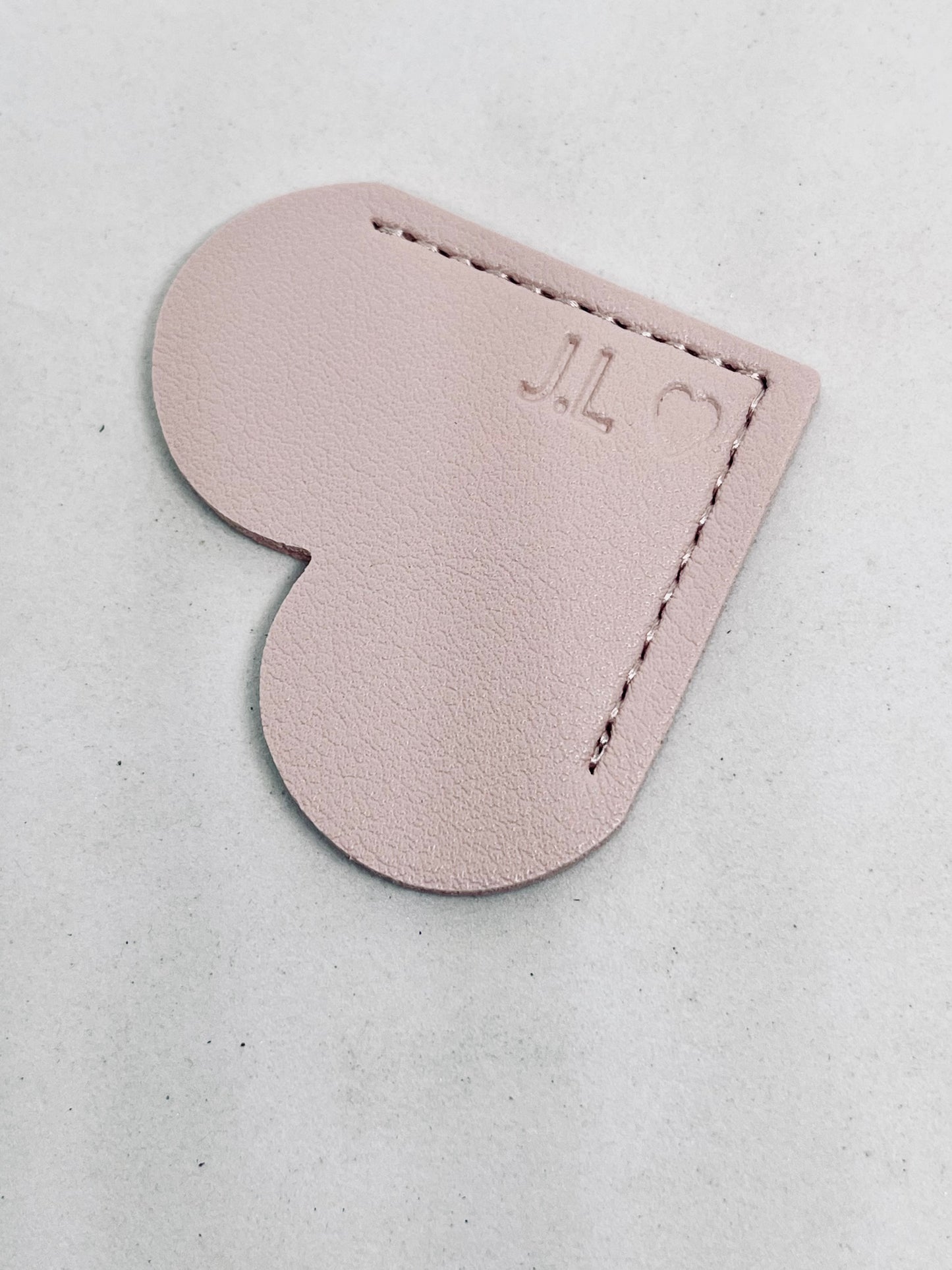 Personalised Vegan Leather Heart Bookmark Blind Embossed