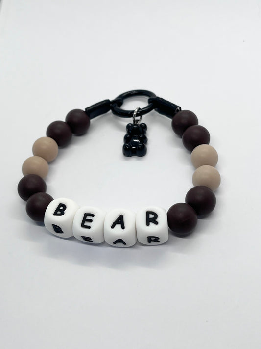 'Teddy Bear' Silicone Beaded Personalised Dog Collar Bead Pet Necklace