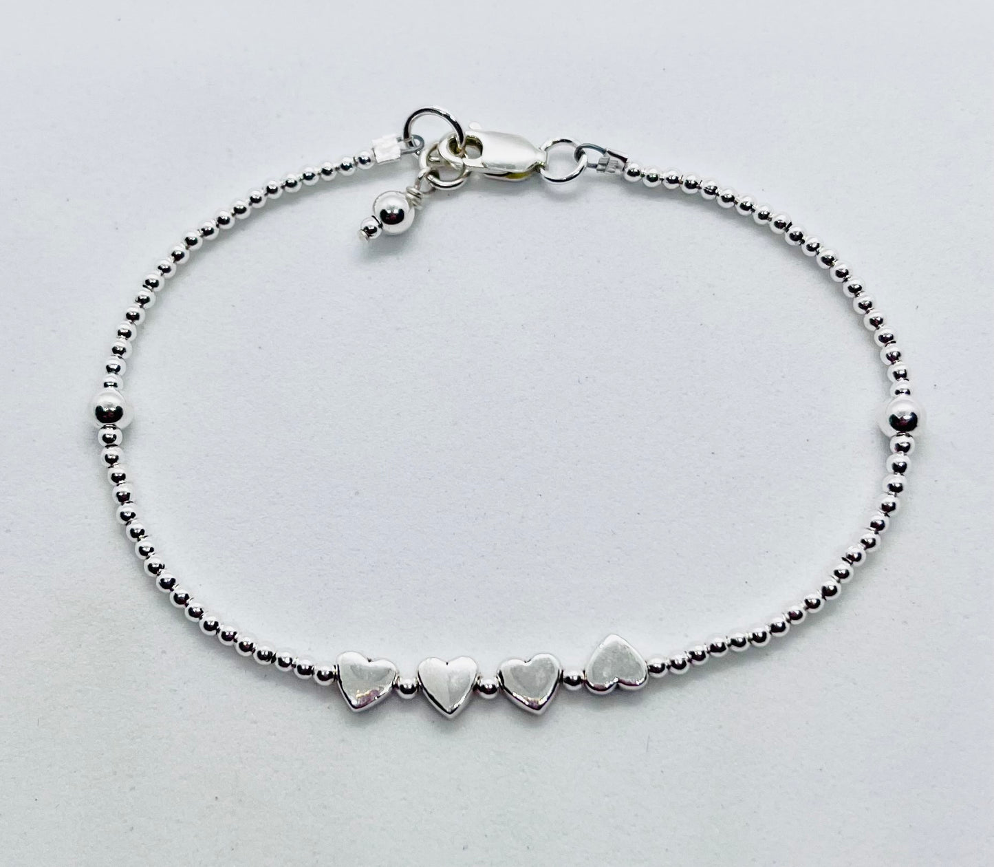 925 sterling silver 'Heartbeats' bead charm bracelet