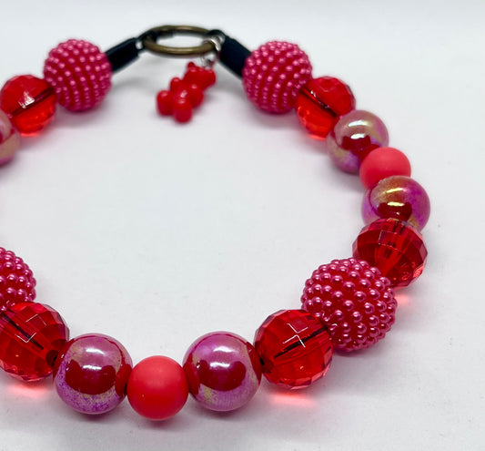 'Couture Crush' Valentines Inspired Red Beaded Dog Collar