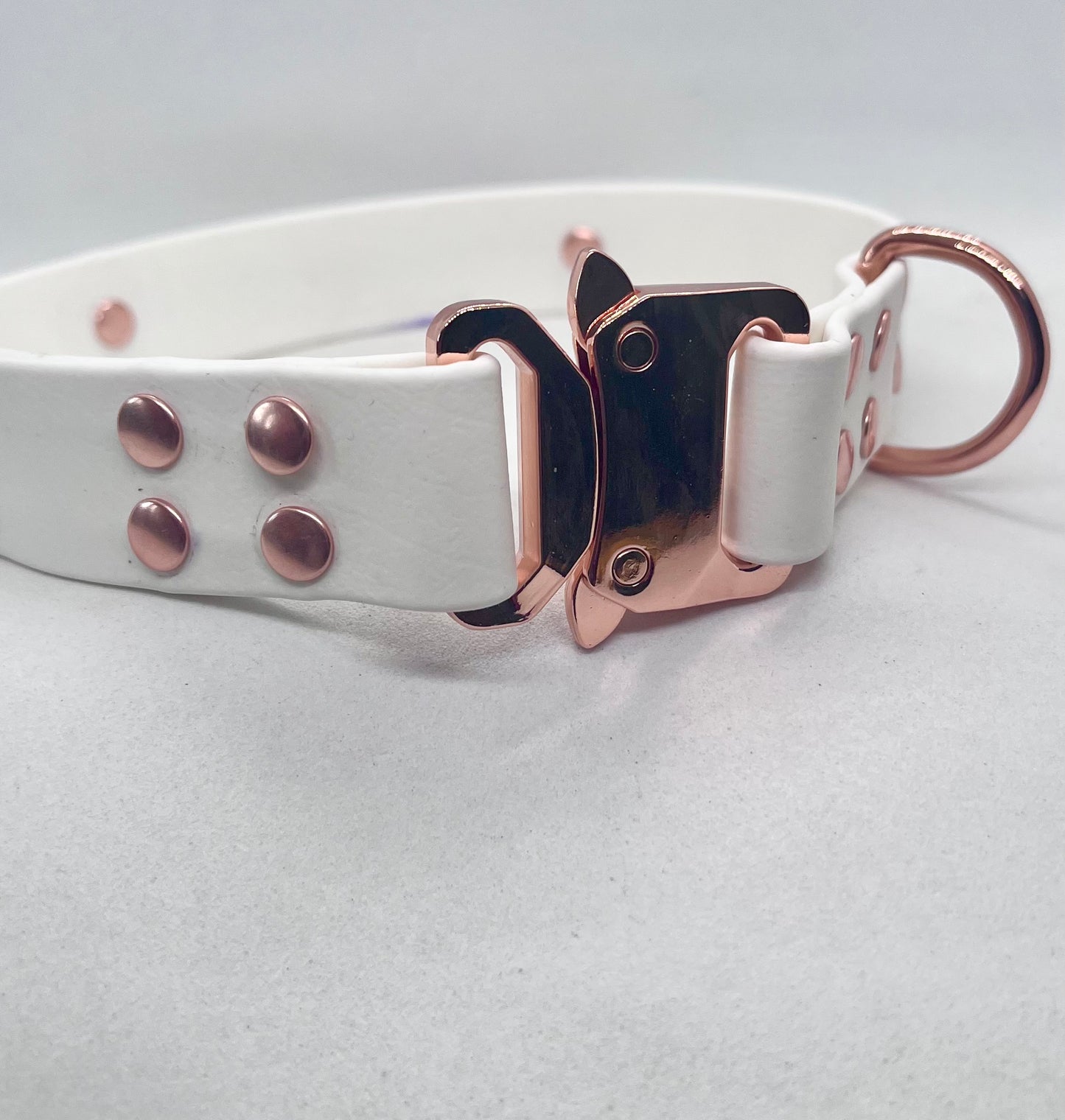 'Blush Edit' Personalised White and Blush BioThane® Dog Collar Blind Embossed