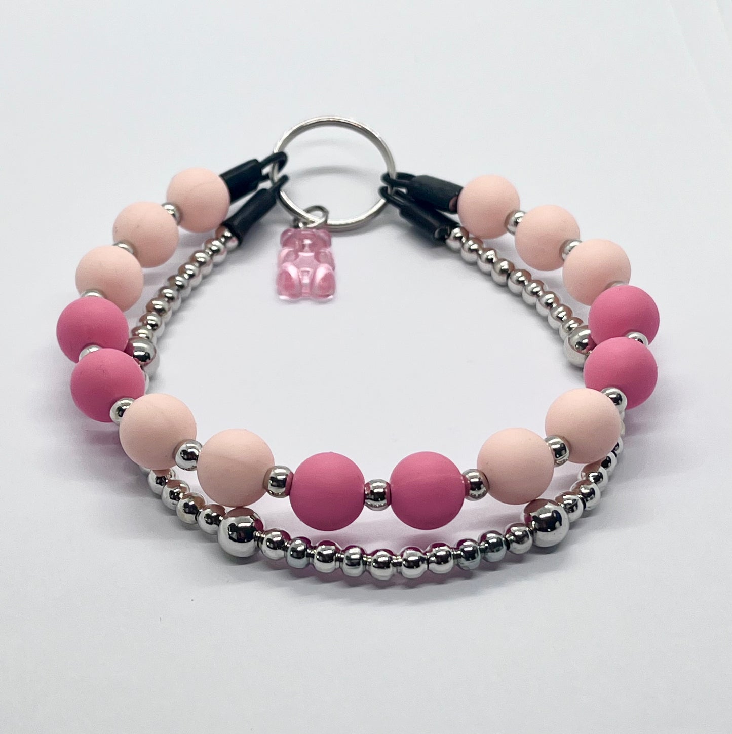 Extra Always Pink Beaded Dog Collar - Mix & Match Silver Ball Chain Set