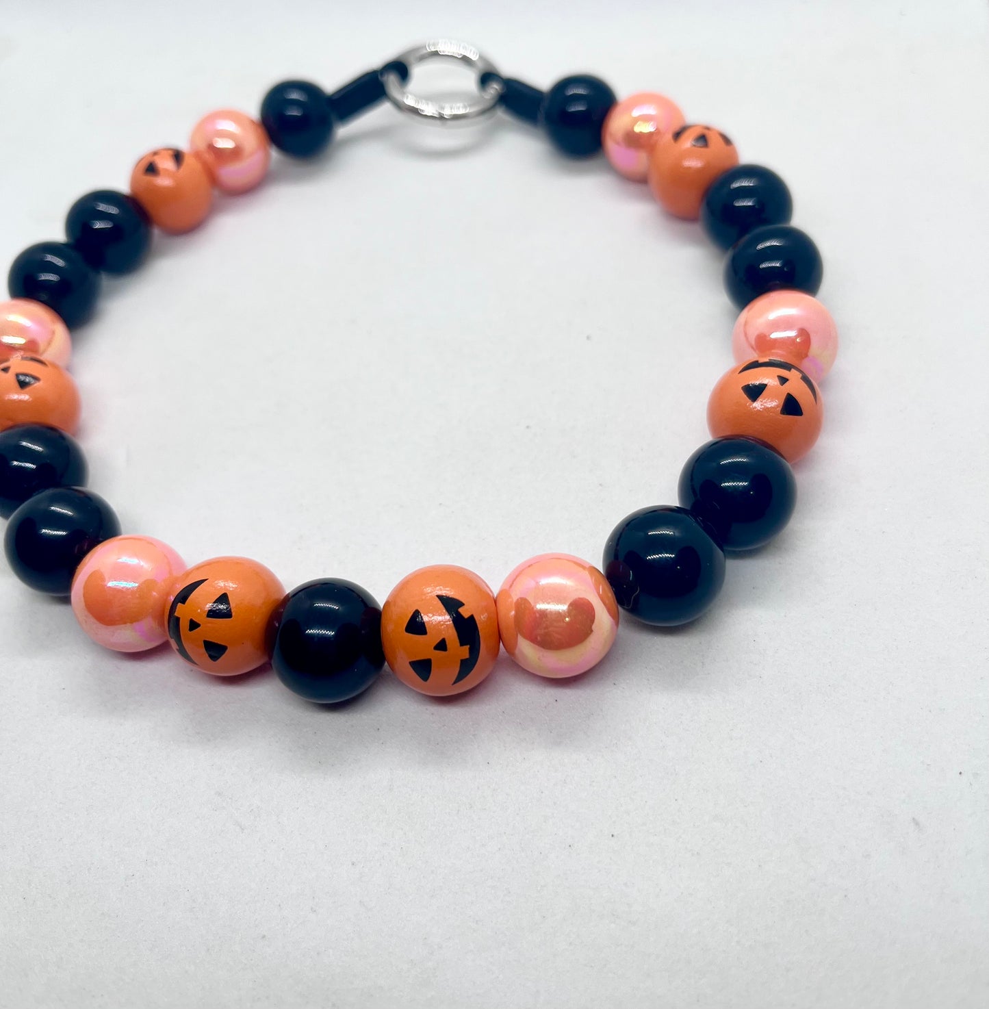 Halloween 'Pumpkin Pawty ' Pumpkin Orange Beaded Dog Collar