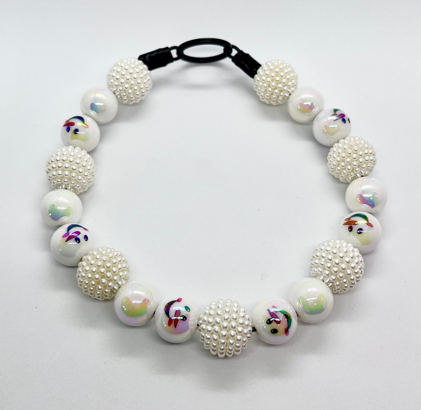 ‘Snowman Shimmer’  Christmas beaded dog collar necklace