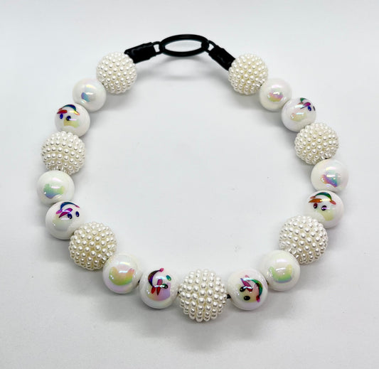 ‘Snowman Shimmer’  Christmas beaded dog collar necklace