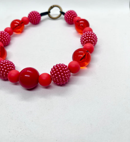 ‘Red Velvet’ Beaded Dog Collar - Valentine's Day Red