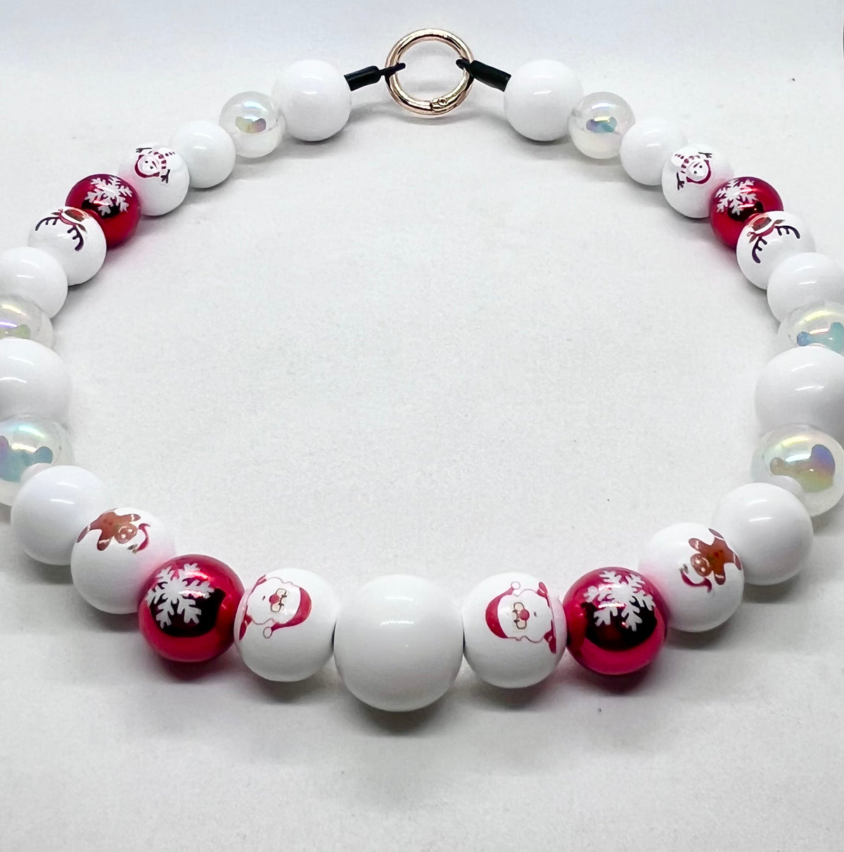 ‘Merry Mischief’ Christmas Beaded Dog Collar